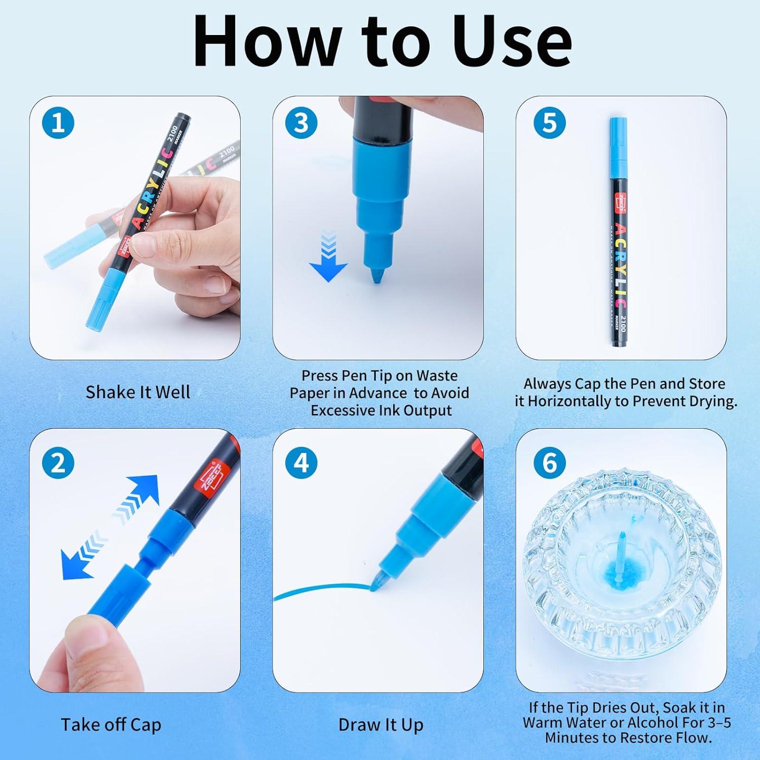 Marcadores de Pintura Acrílica Guangna 168 Colores Punta Fina 0.7-1mm