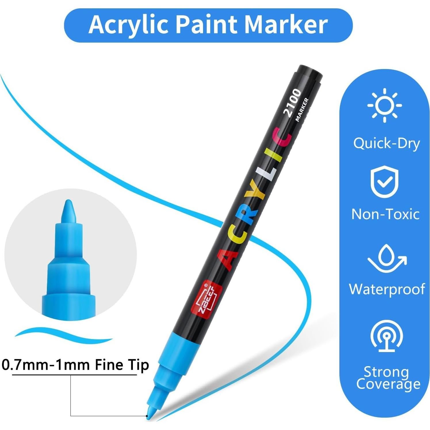 Marcadores de Pintura Acrílica Guangna 168 Colores Punta Fina 0.7-1mm