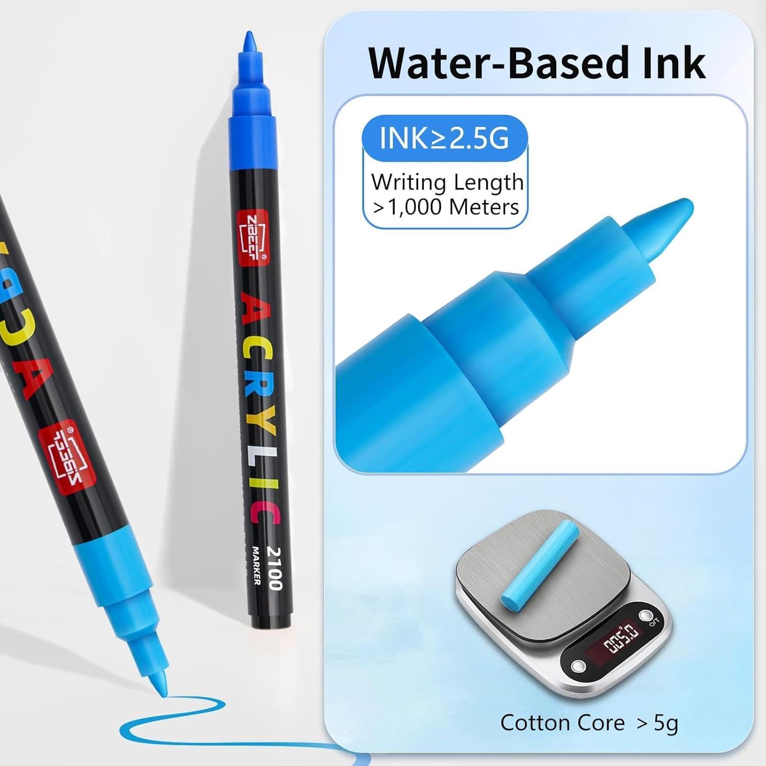 Marcadores de Pintura Acrílica Guangna 168 Colores Punta Fina 0.7-1mm