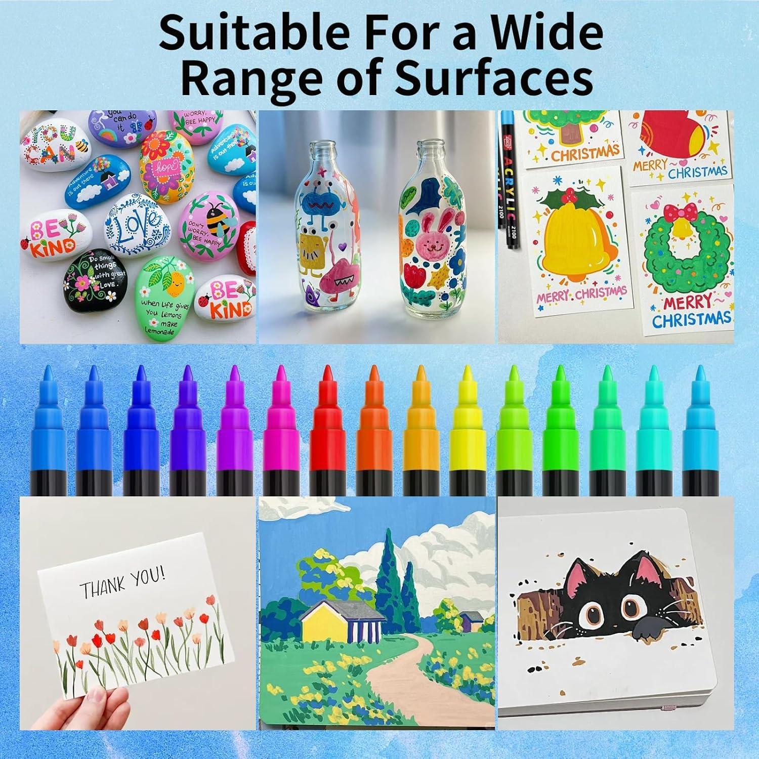 Marcadores de Pintura Acrílica Guangna 168 Colores Punta Fina 0.7-1mm