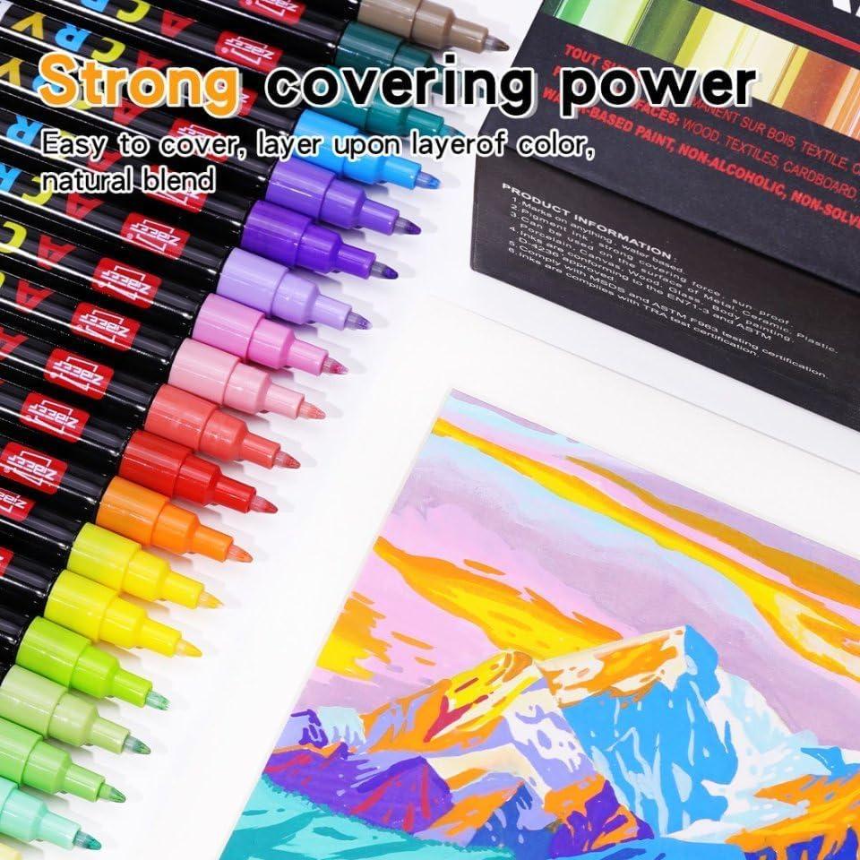 Marcadores de Pintura Acrílica Guangna 168 Colores Punta Fina 0.7-1mm