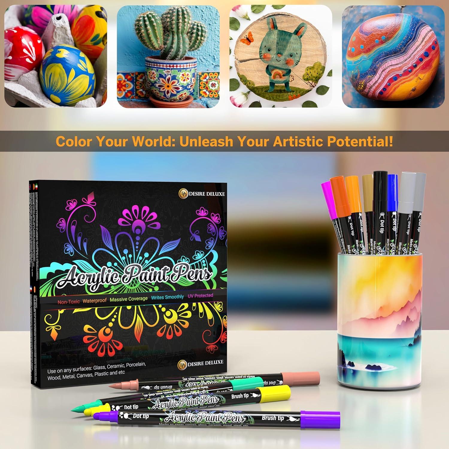 Set de 12 Marcadores Acrílicos Desire Deluxe Multicolor