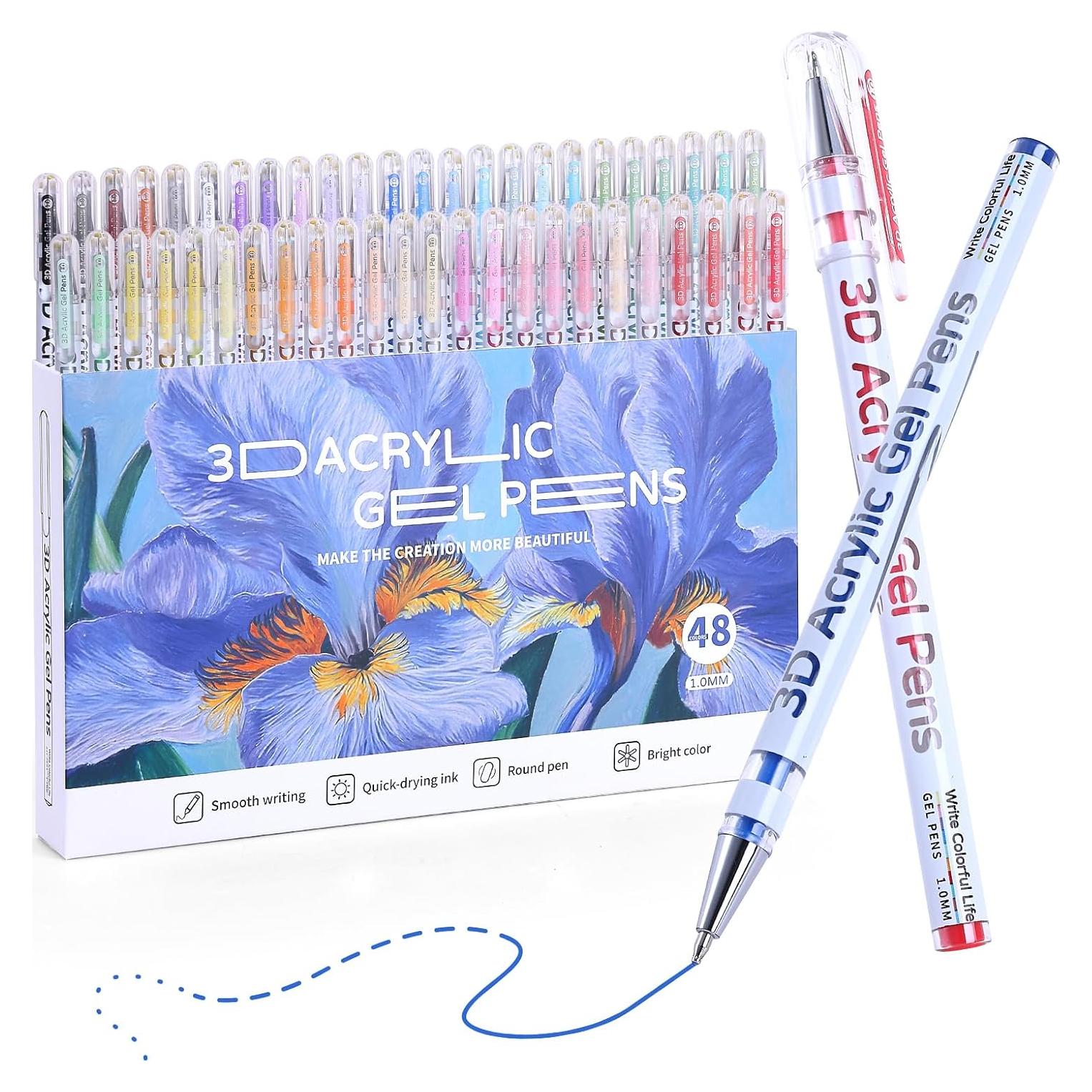 Bolígrafo de Gel Acrílico KEMYR 48 Colores Punta 1mm