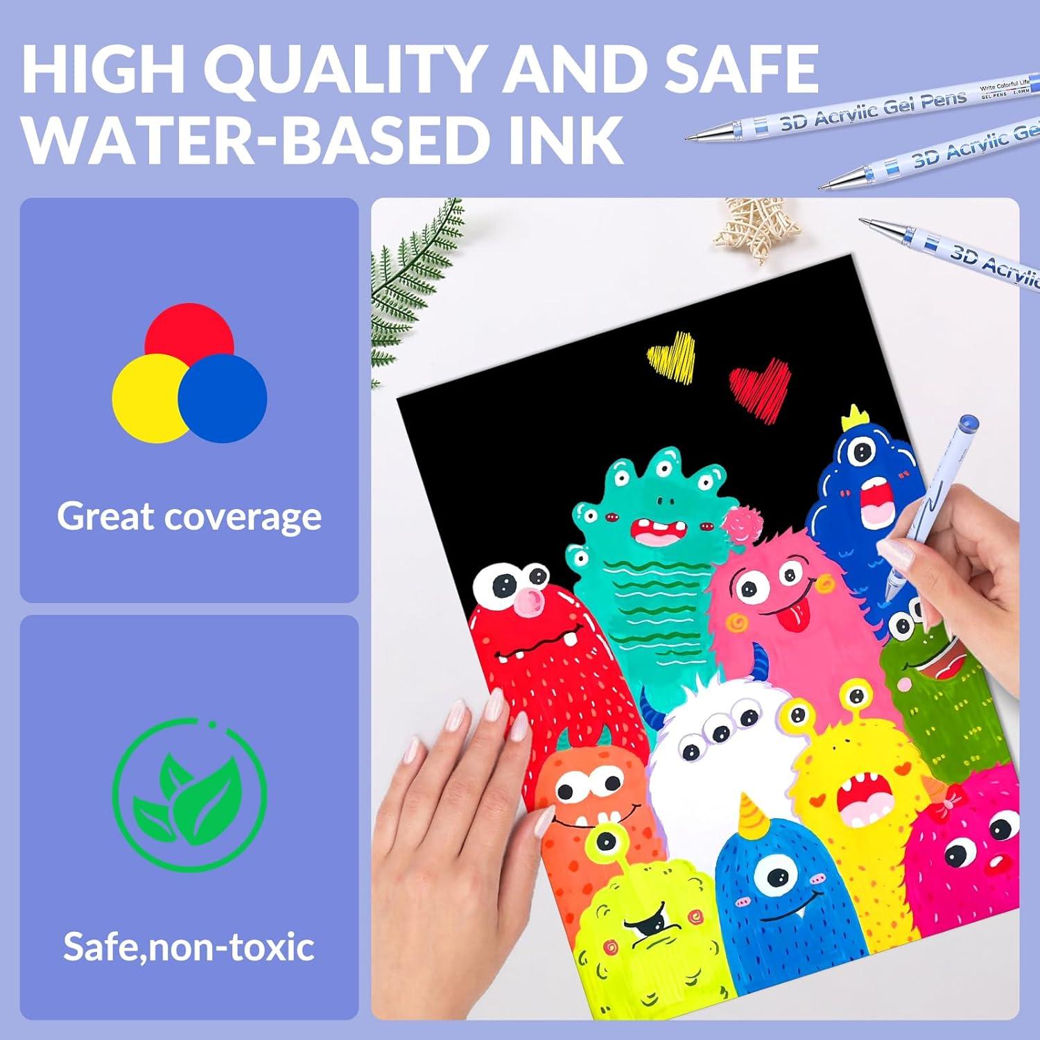 Bolígrafo de Gel Acrílico KEMYR 48 Colores Punta 1mm