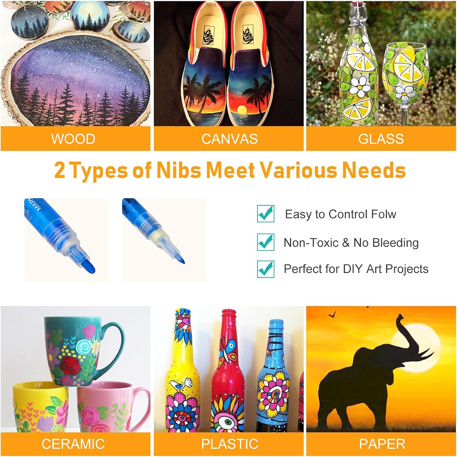 Marcadores de Pintura Acrílica NAWOD 35 Colores Punta Fina y Media