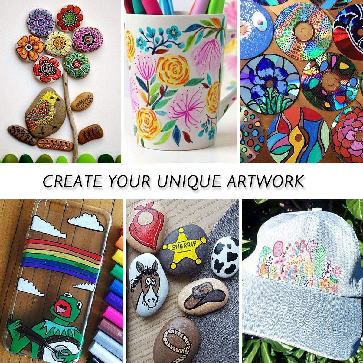 Marcadores de Pintura Acrílica NAWOD 35 Colores Punta Fina y Media