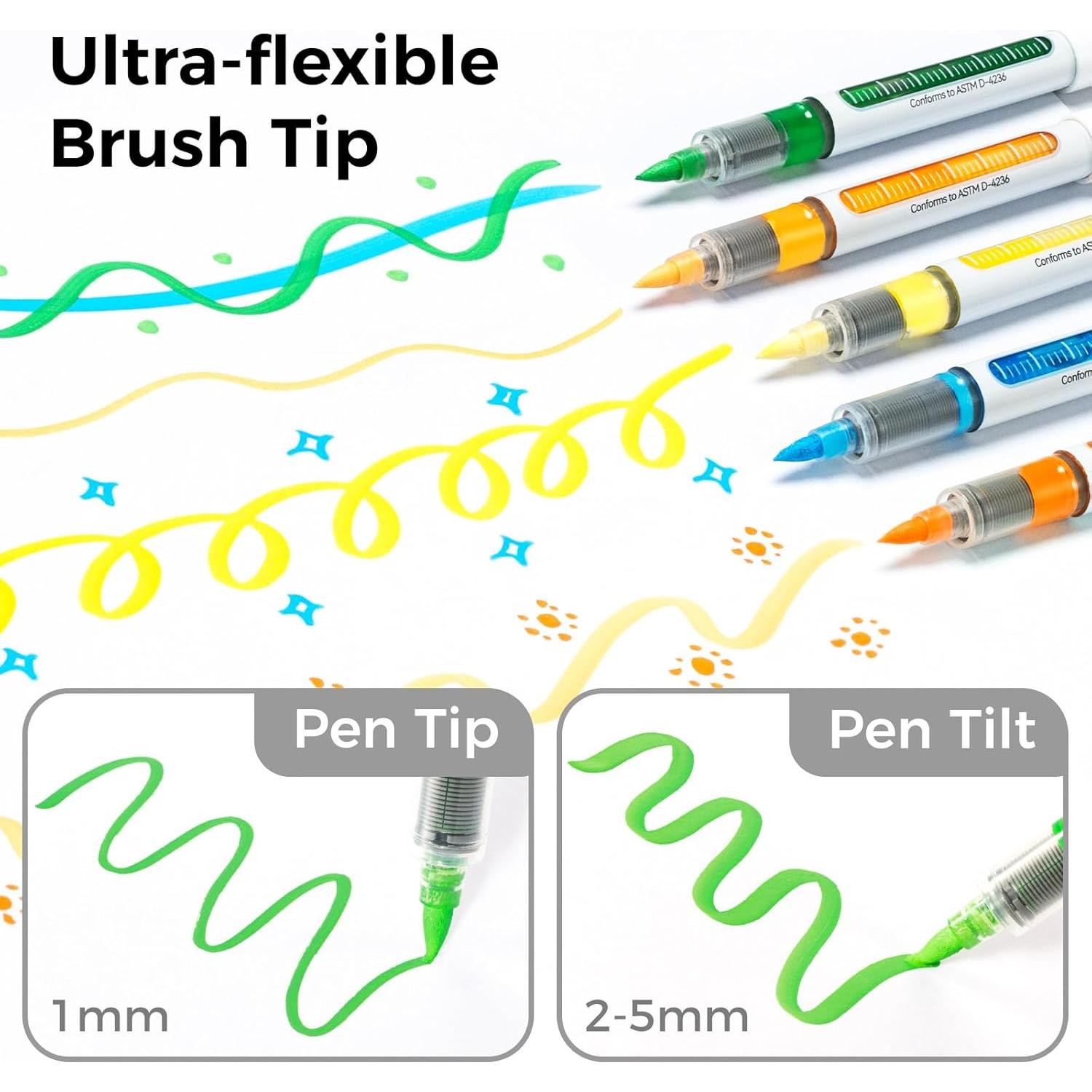 Marcadores Acrílicos Ohuhu 24 Colores Punta Pincel 1-5mm