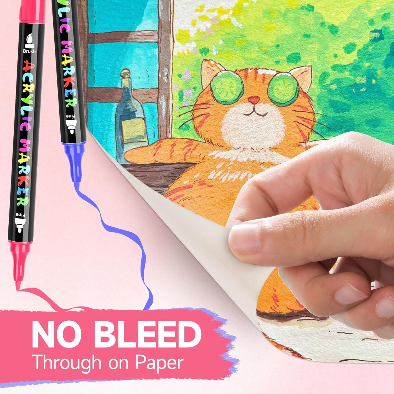 Marcadores de Pintura Acrílica IVSUN - 60 Colores Doble Punta