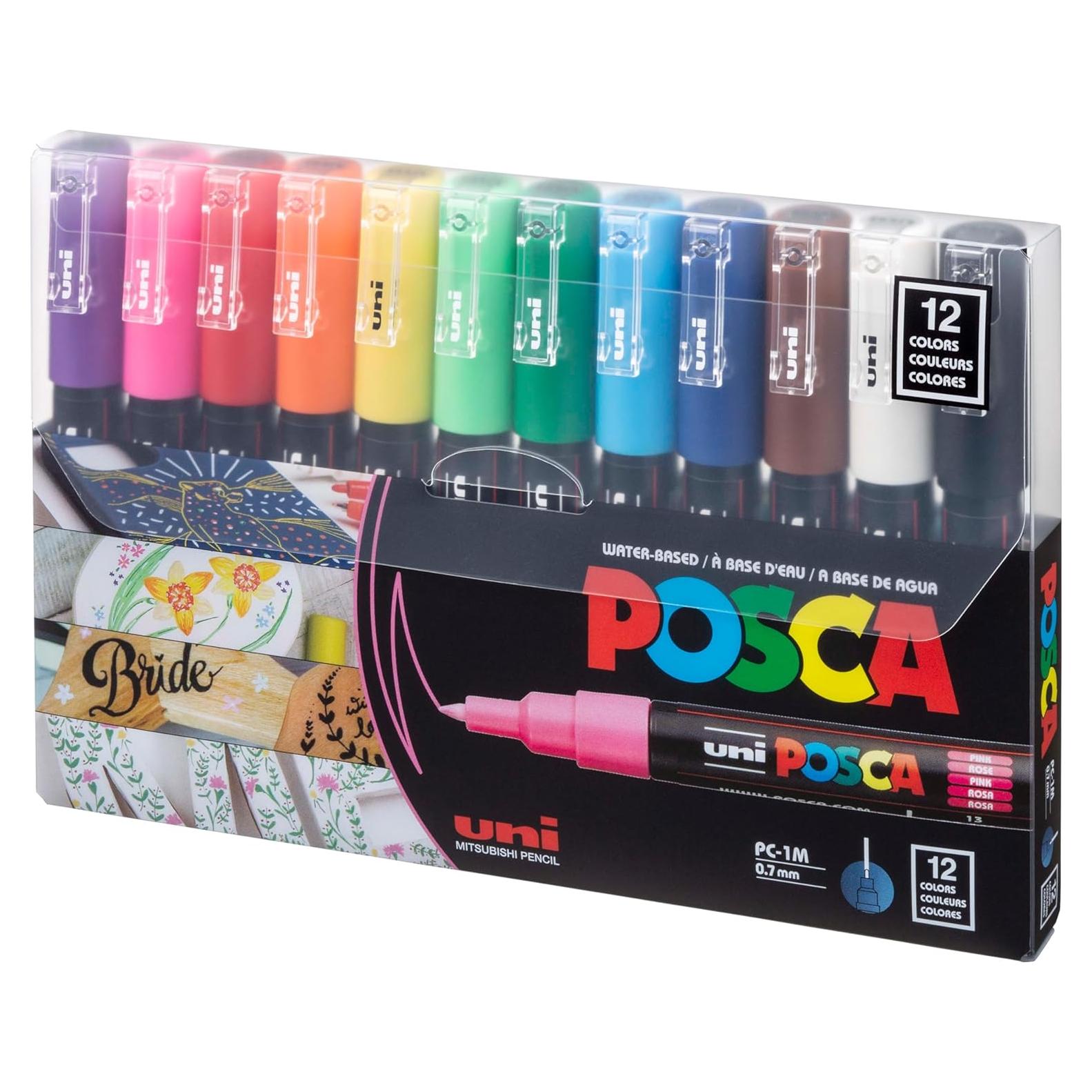 Marcadores de Pintura Uni-posca Set de 12 Punta Fina