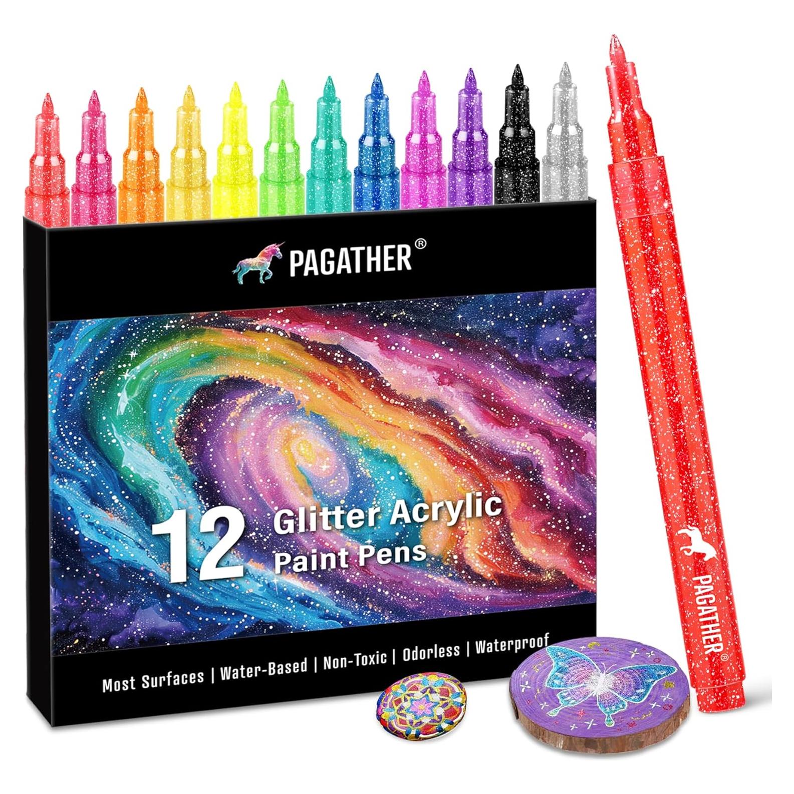 Marcadores de Brillo Pagather 12 Colores 0.7mm Punta Fina