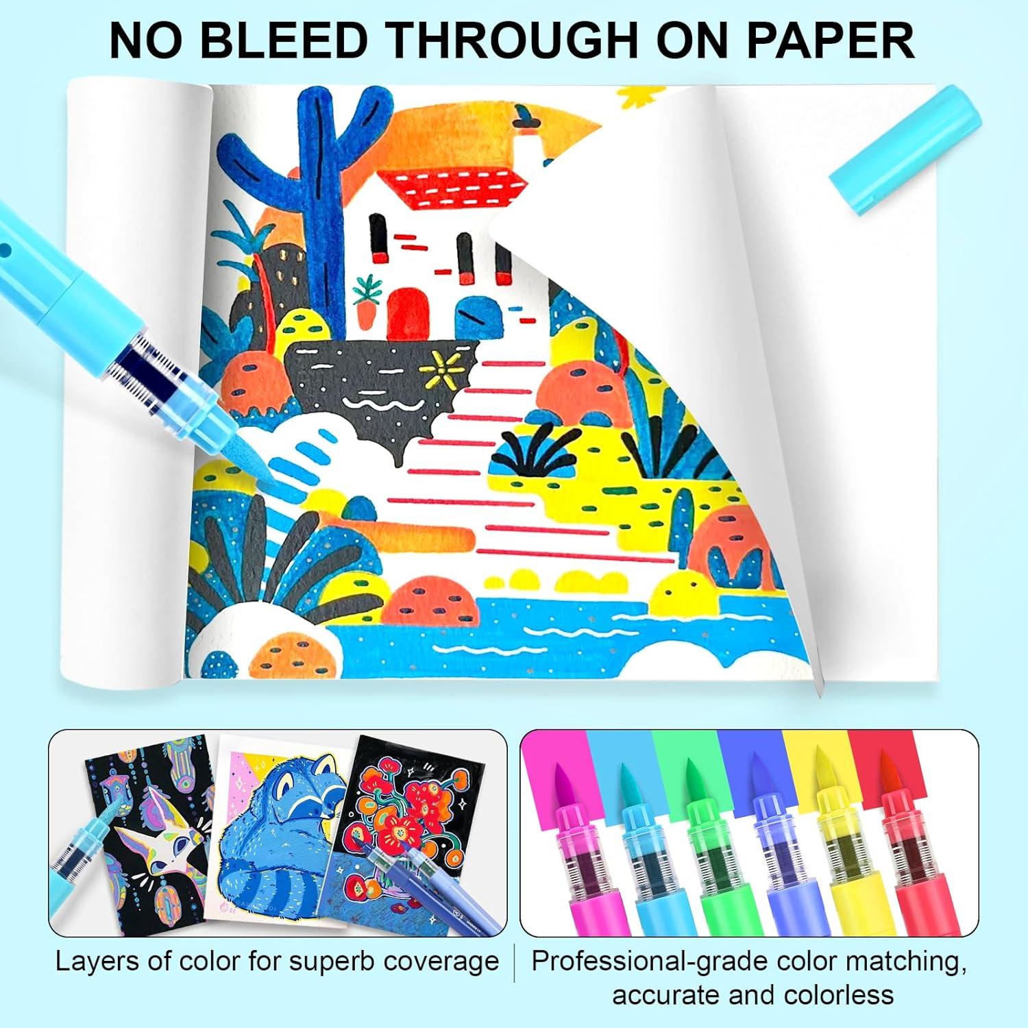 Marcadores Acrílicos Artugn 60 Colores Punta de Pincel 1-8mm