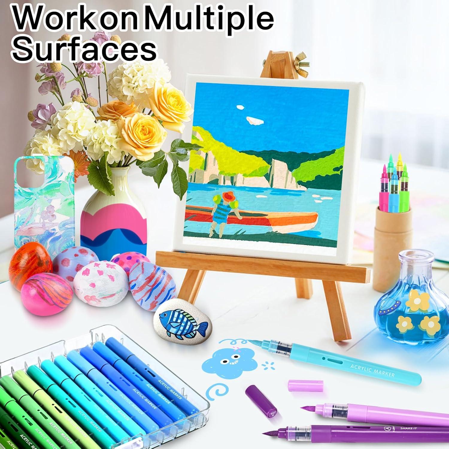 Marcadores Acrílicos Artugn 60 Colores Punta de Pincel 1-8mm