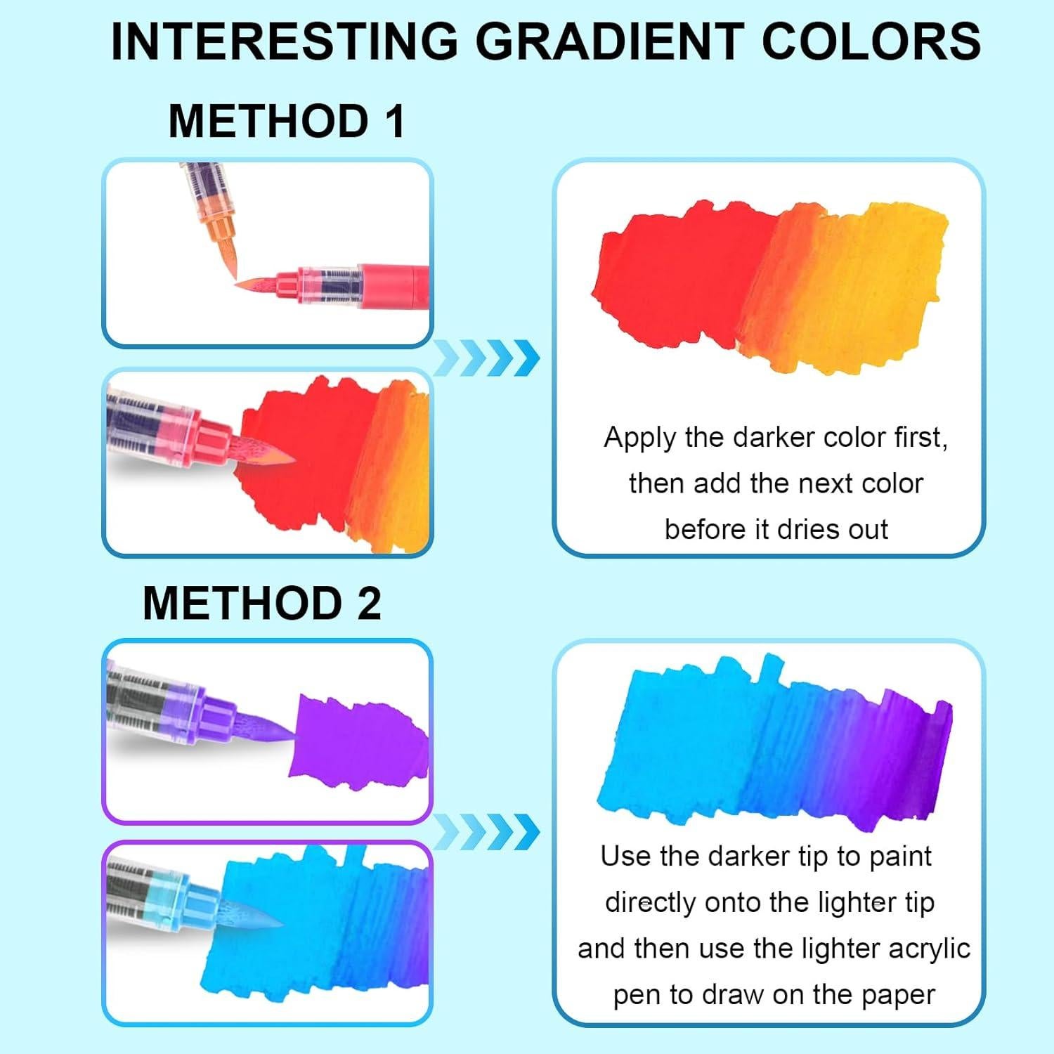 Marcadores Acrílicos Artugn 60 Colores Punta de Pincel 1-8mm