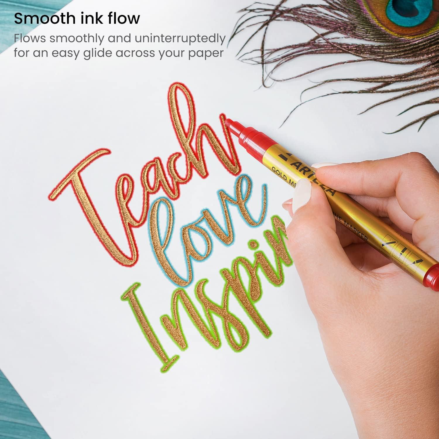 Marcadores Doble Contorno Arteza, 16 Colores Metálicos