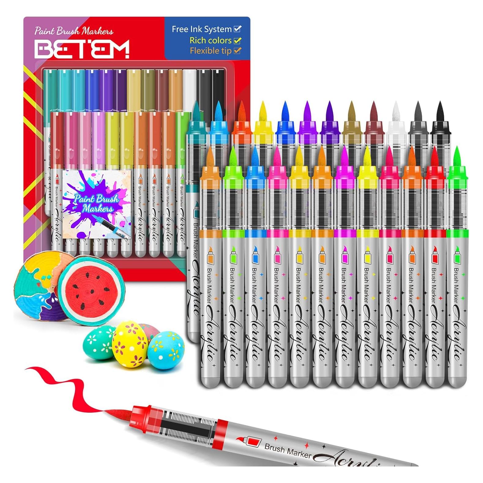 Marcadores de Pintura Betem 24 Colores Punta de Pincel
