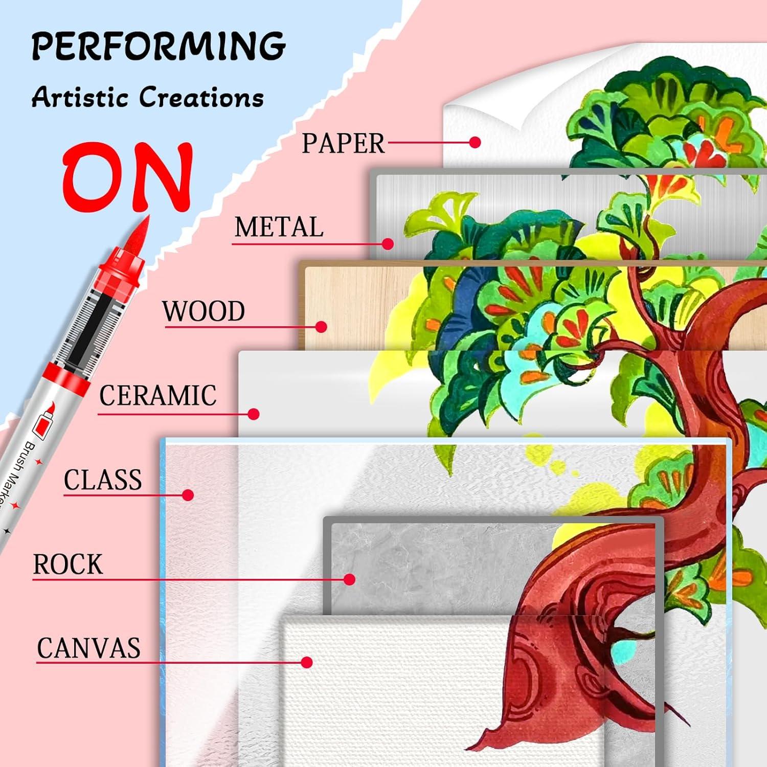 Marcadores de Pintura Betem 24 Colores Punta de Pincel