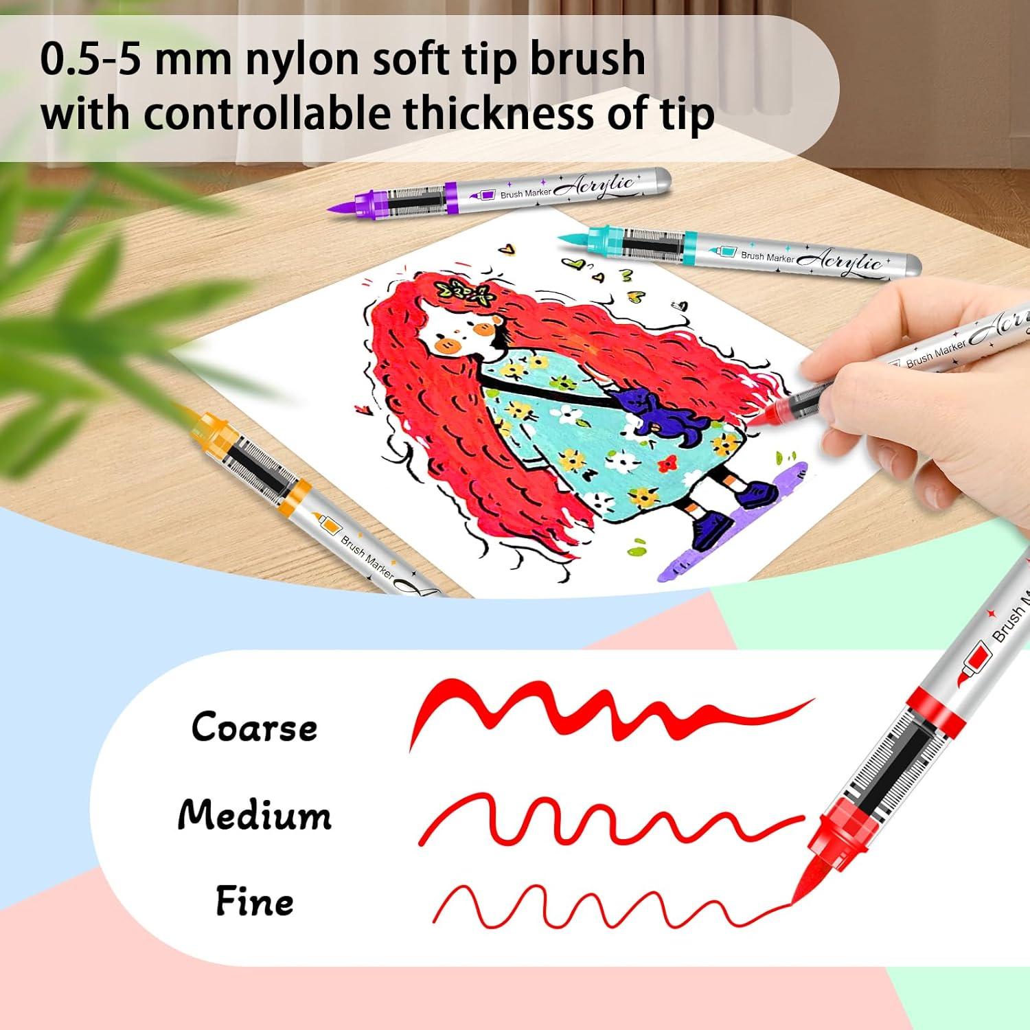 Marcadores de Pintura Betem 24 Colores Punta de Pincel
