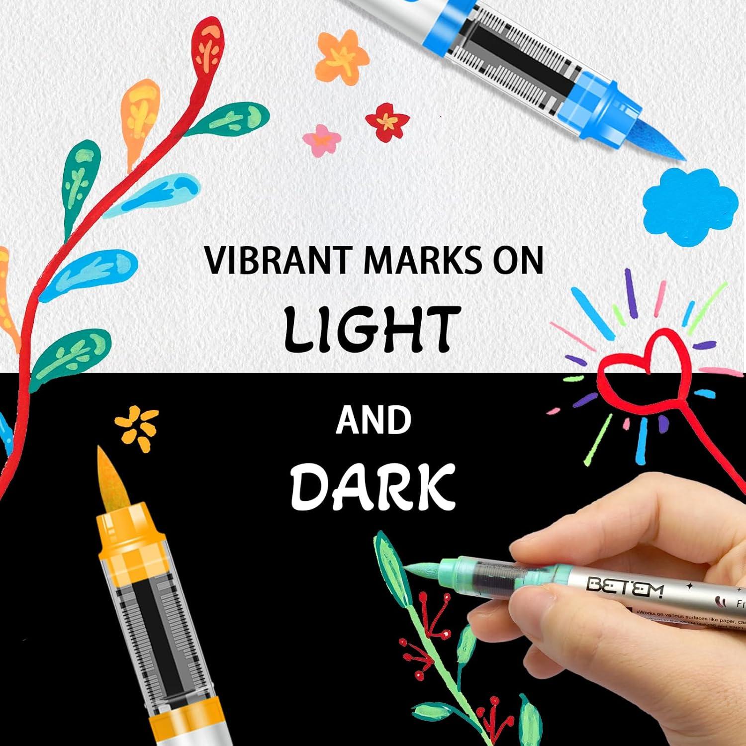 Marcadores de Pintura Betem 24 Colores Punta de Pincel