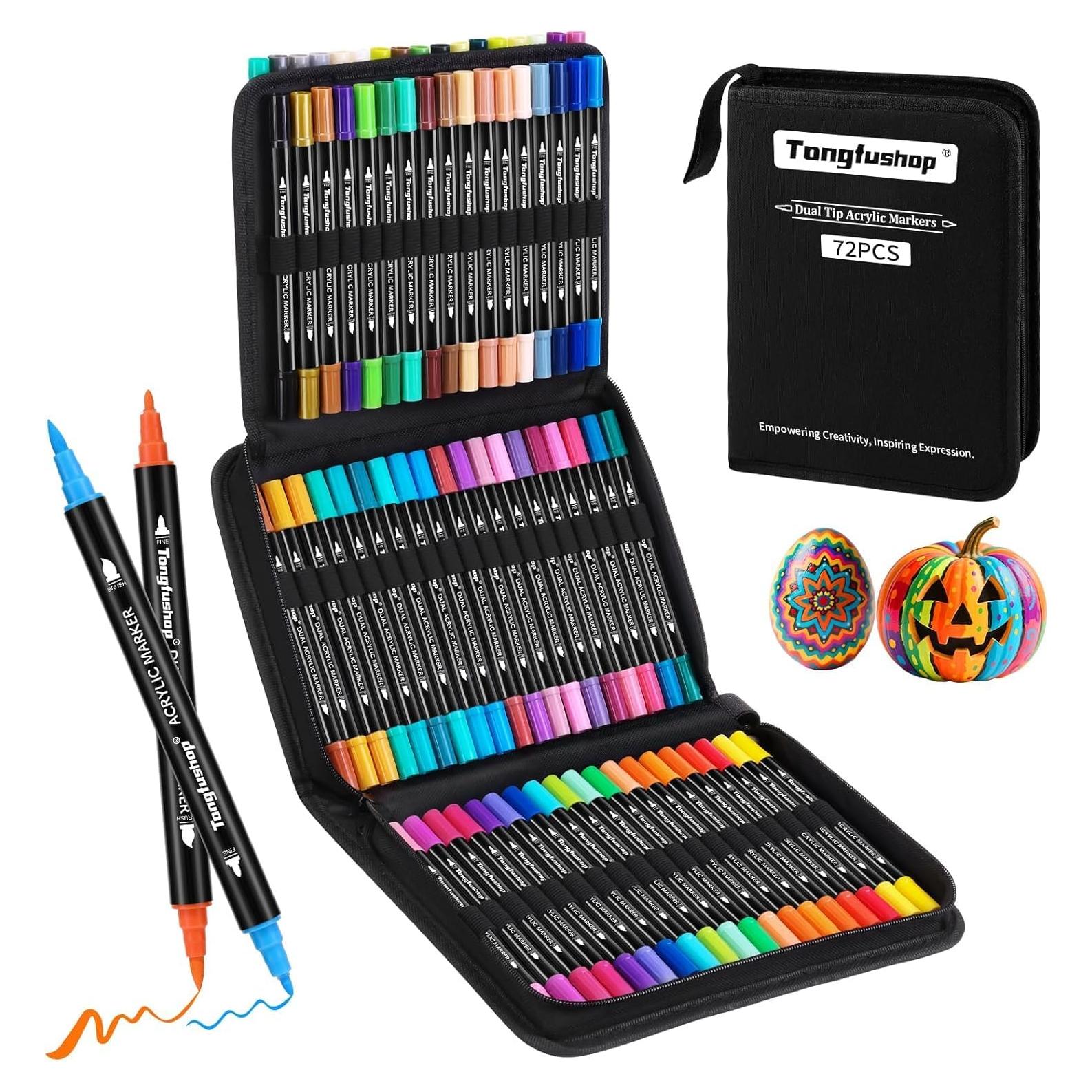 Marcadores de Pintura Acrílica Doble Punta Tongfushop 72 Colores
