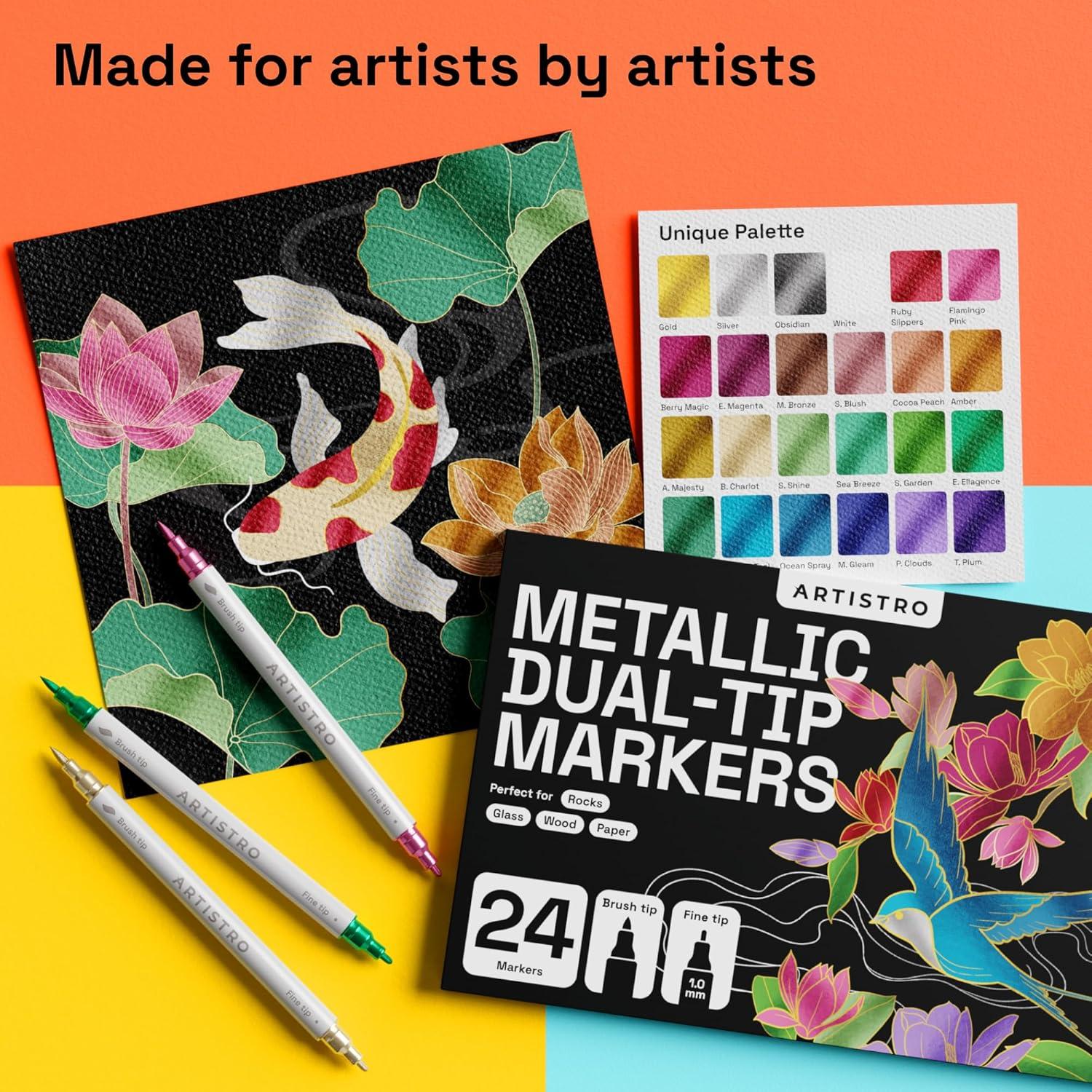 Marcadores de Pintura Acrílica ARTISTRO Doble Punta 24 Colores