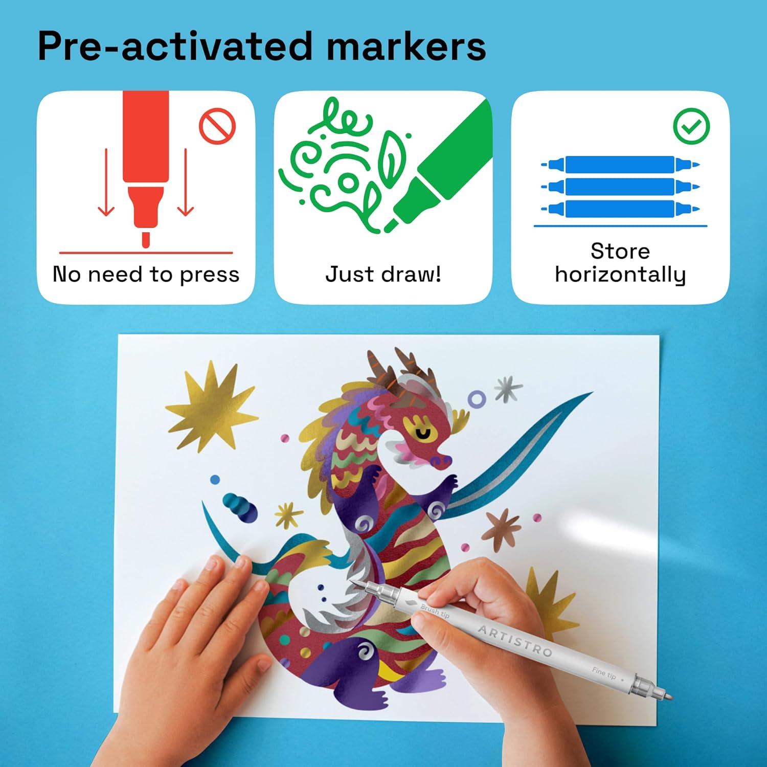 Marcadores de Pintura Acrílica ARTISTRO Doble Punta 24 Colores