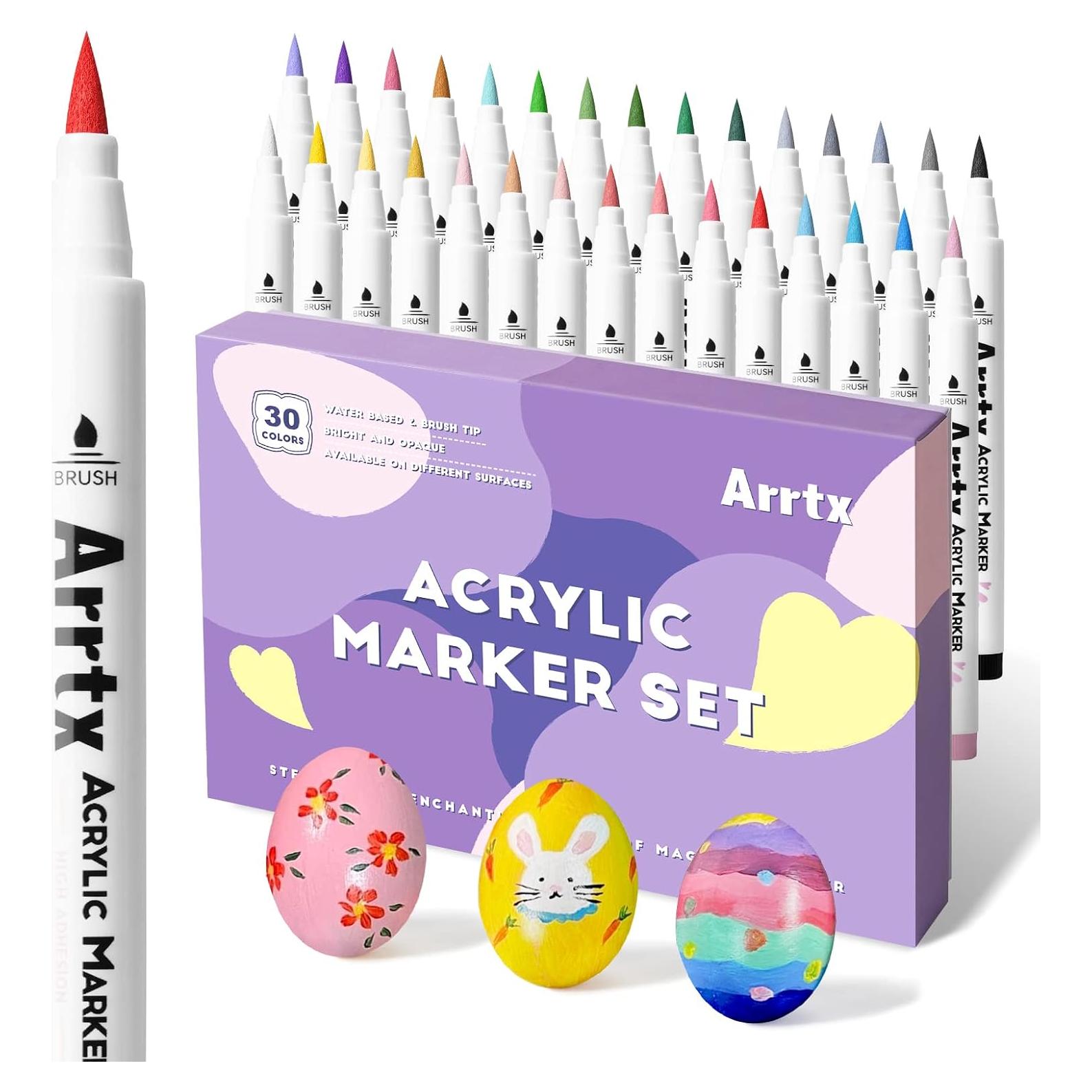 Marcadores de Pintura Acrílica Arrtx 30 Colores Punta de Pincel