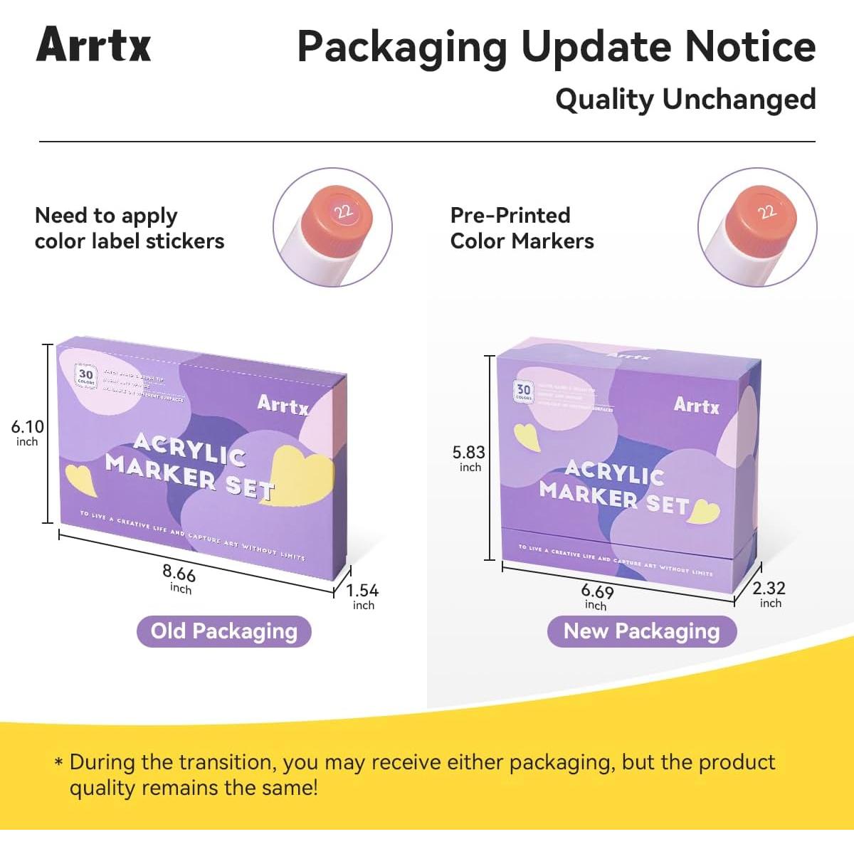 Marcadores de Pintura Acrílica Arrtx 30 Colores Punta de Pincel