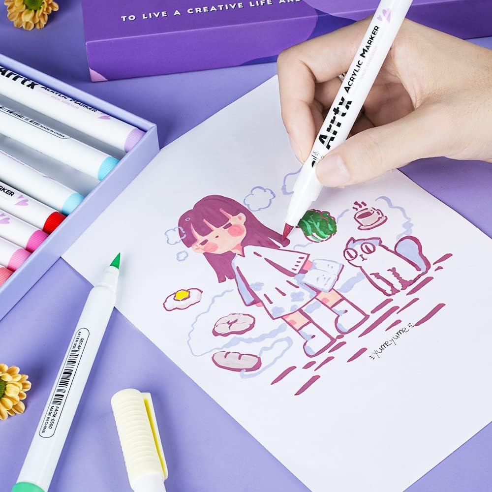 Marcadores de Pintura Acrílica Arrtx 30 Colores Punta de Pincel