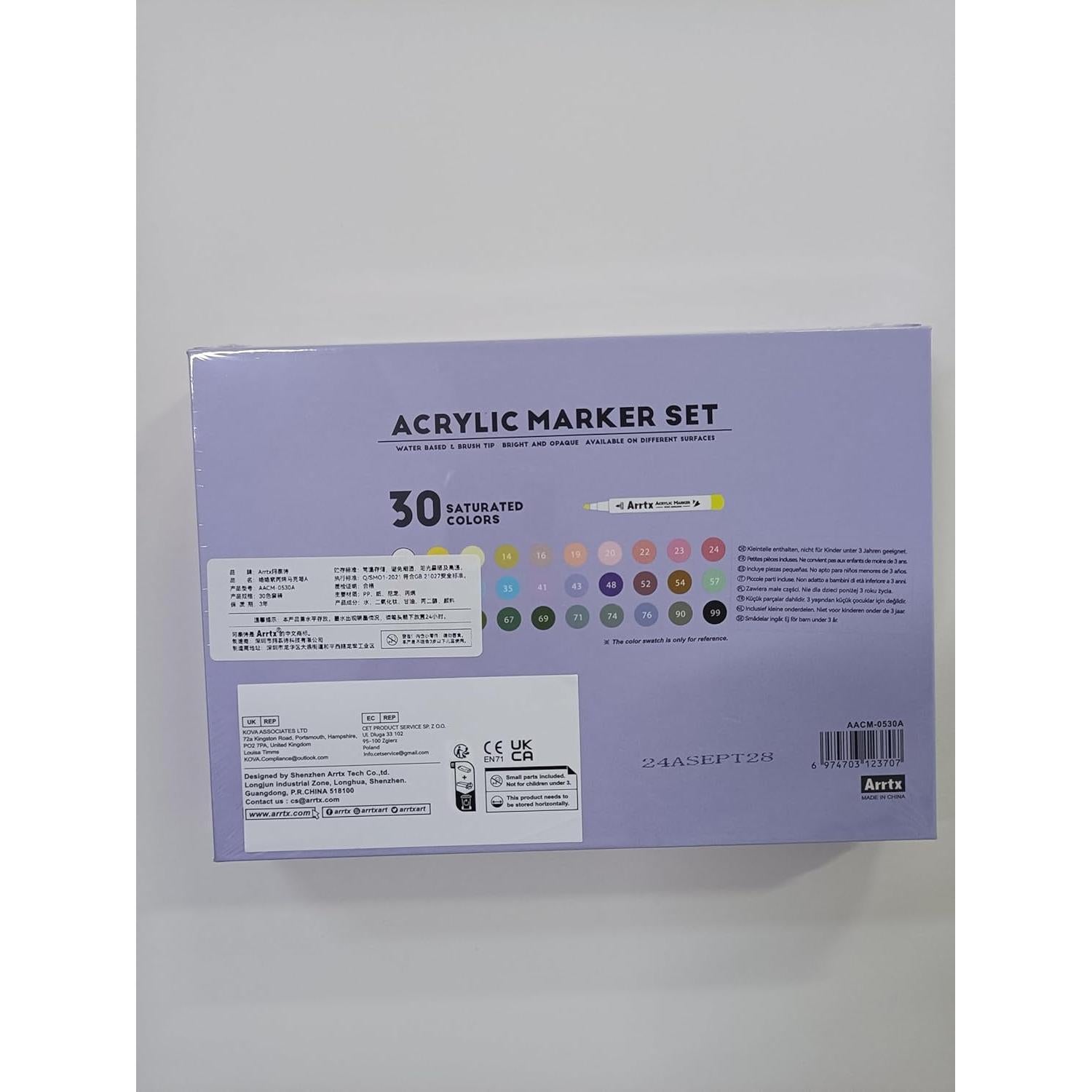 Marcadores de Pintura Acrílica Arrtx 30 Colores Punta de Pincel