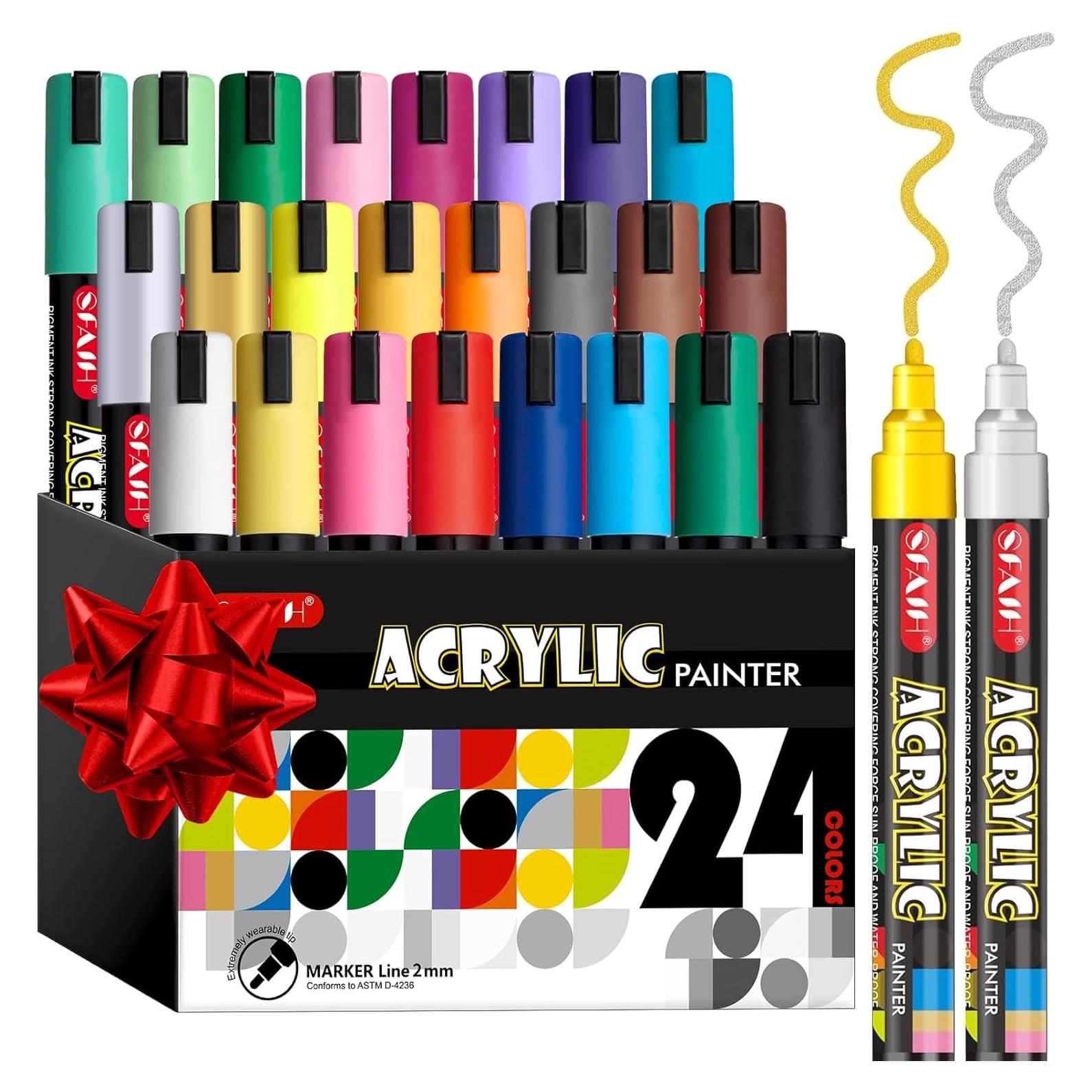 Marcadores Acrílicos SFAIH 24 Colores 3mm Punta Reemplazable