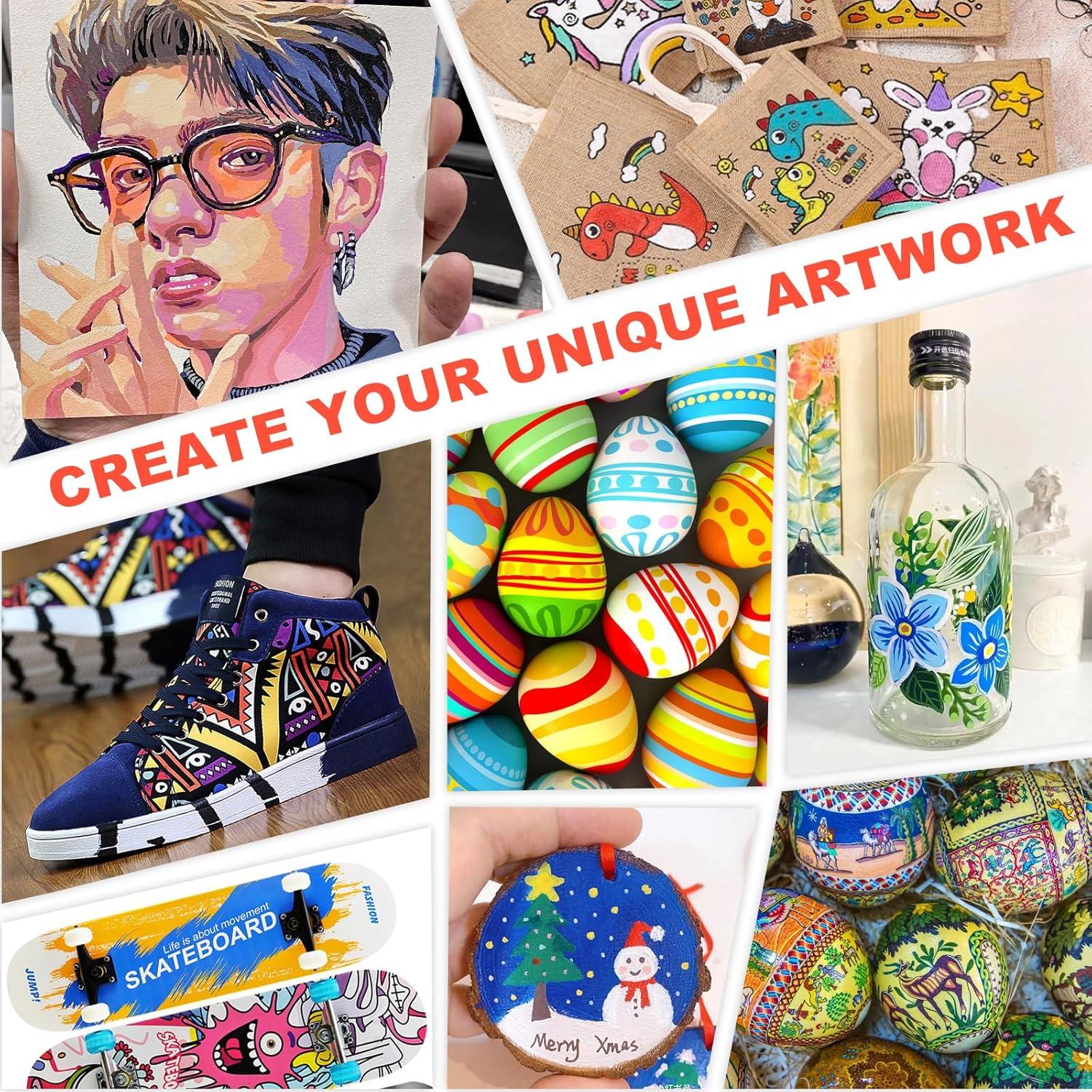 80 Marcadores de Pintura Acrílica Oficrafted - Multicolor, Punta Fina