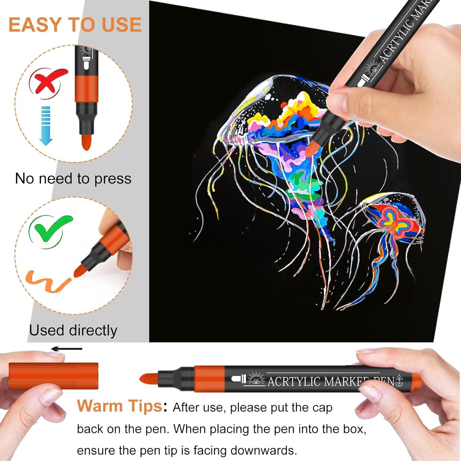 Set de 58 Marcadores de Pintura Acrílica NICETY 3mm Multicolor