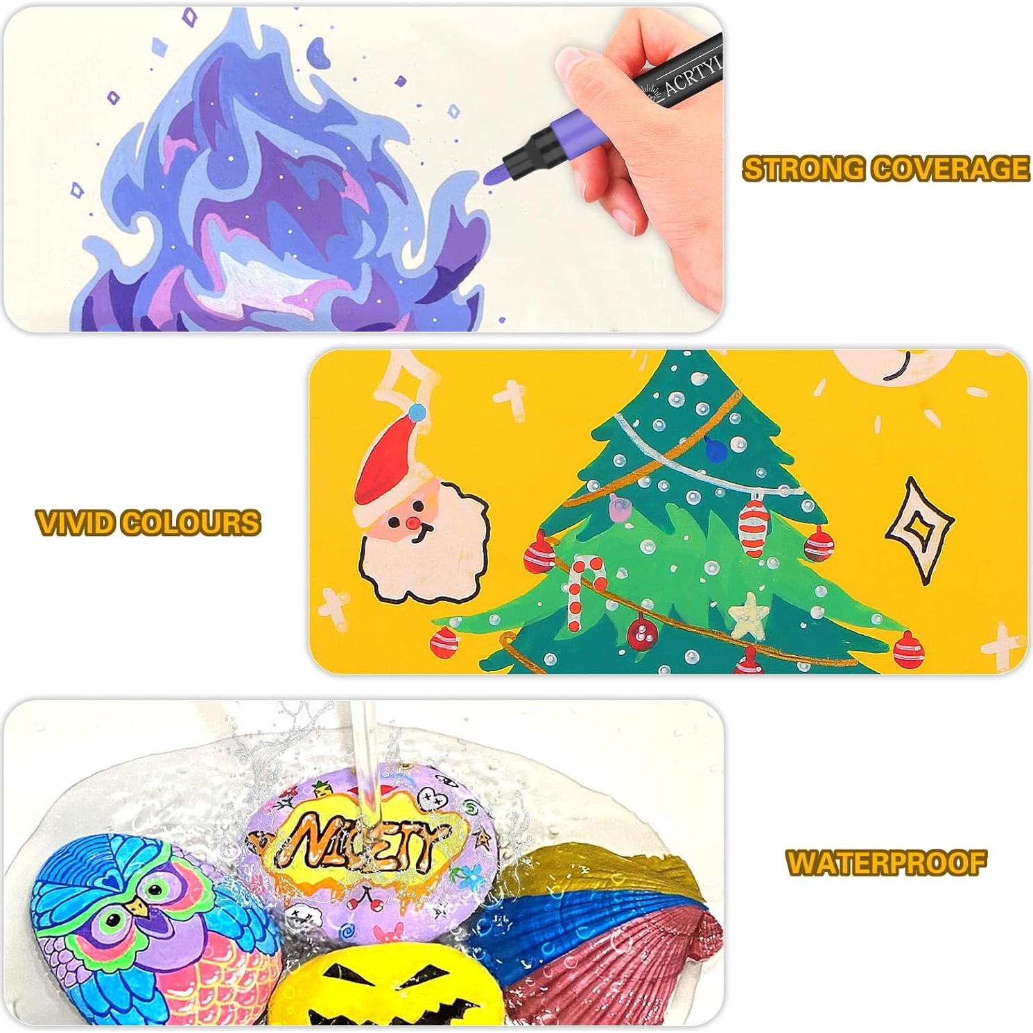 Set de 58 Marcadores de Pintura Acrílica NICETY 3mm Multicolor