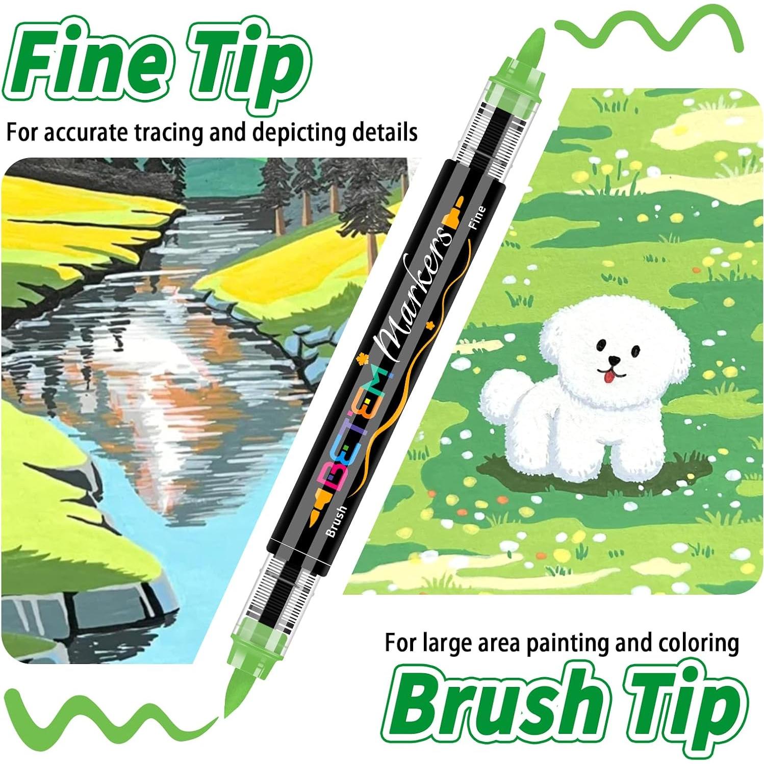 Marcadores Acrílicos Betem 24 Colores Doble Punta 0.5-5mm