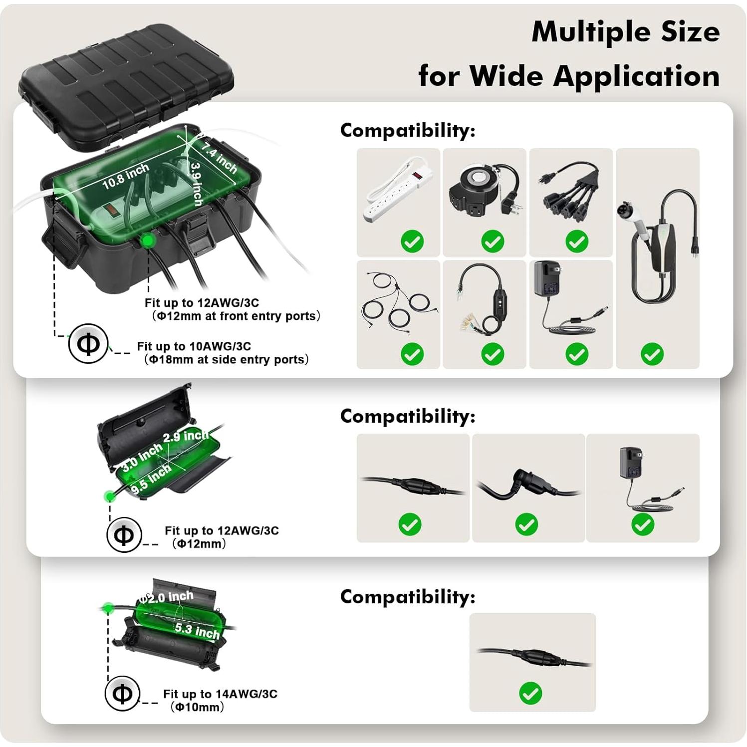 Flemoon Cubierta de Seguridad para Cable de Extensión IP44