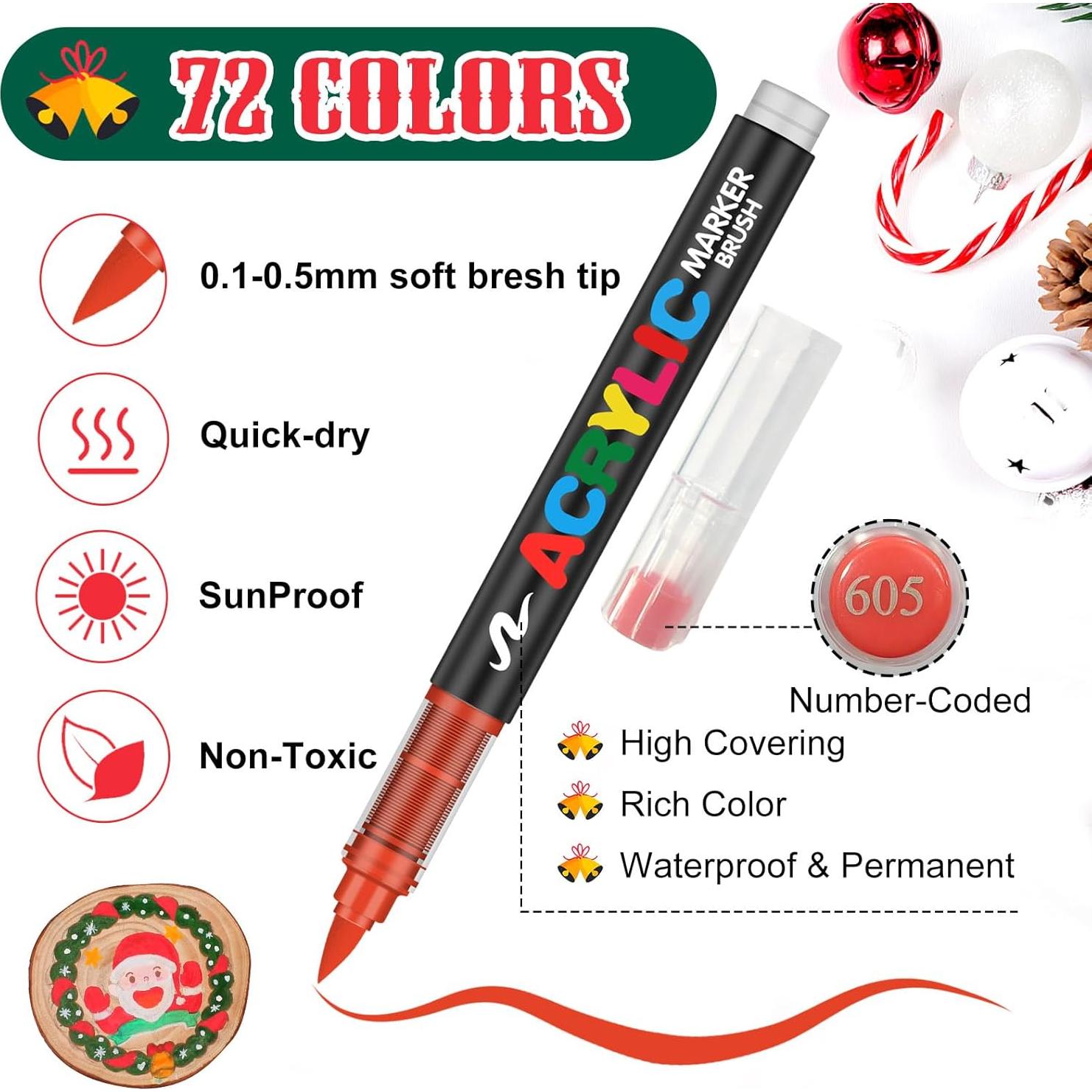 Marcadores de Pintura Acrílica Amamao 72 Colores Multicolor