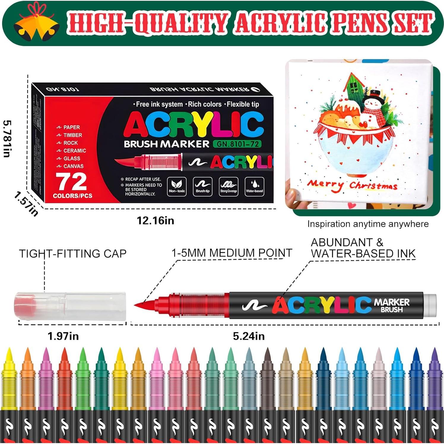 Marcadores de Pintura Acrílica Amamao 72 Colores Multicolor