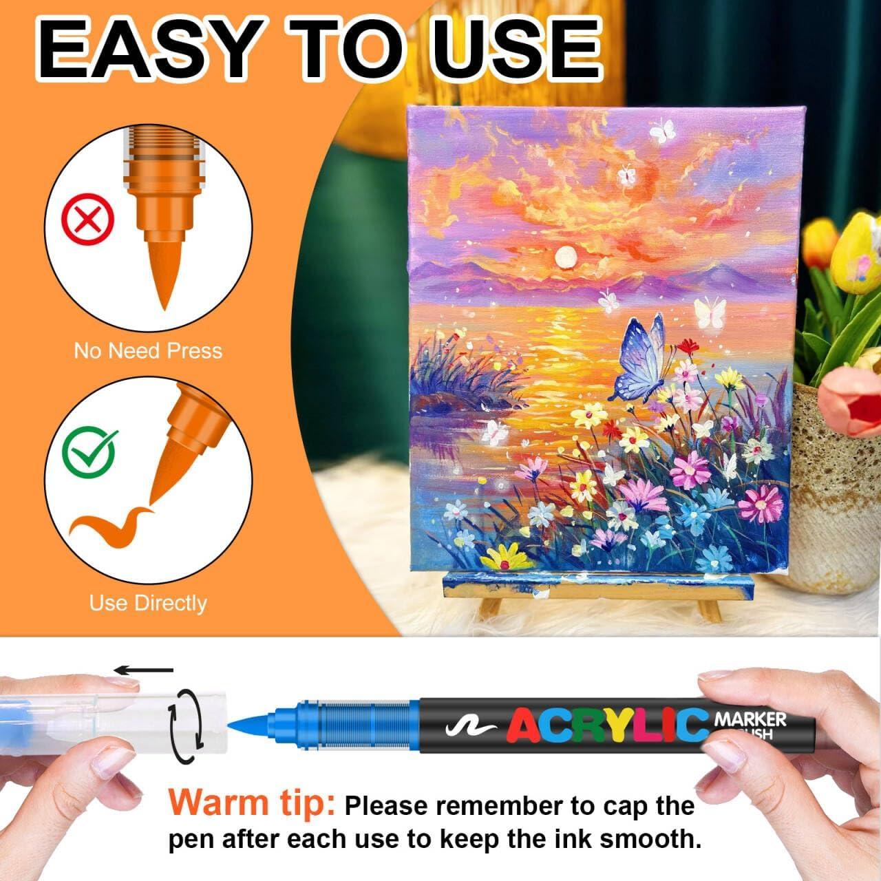 Set de 168 Marcadores de Pintura Acrílica AcrylicAura Multicolor