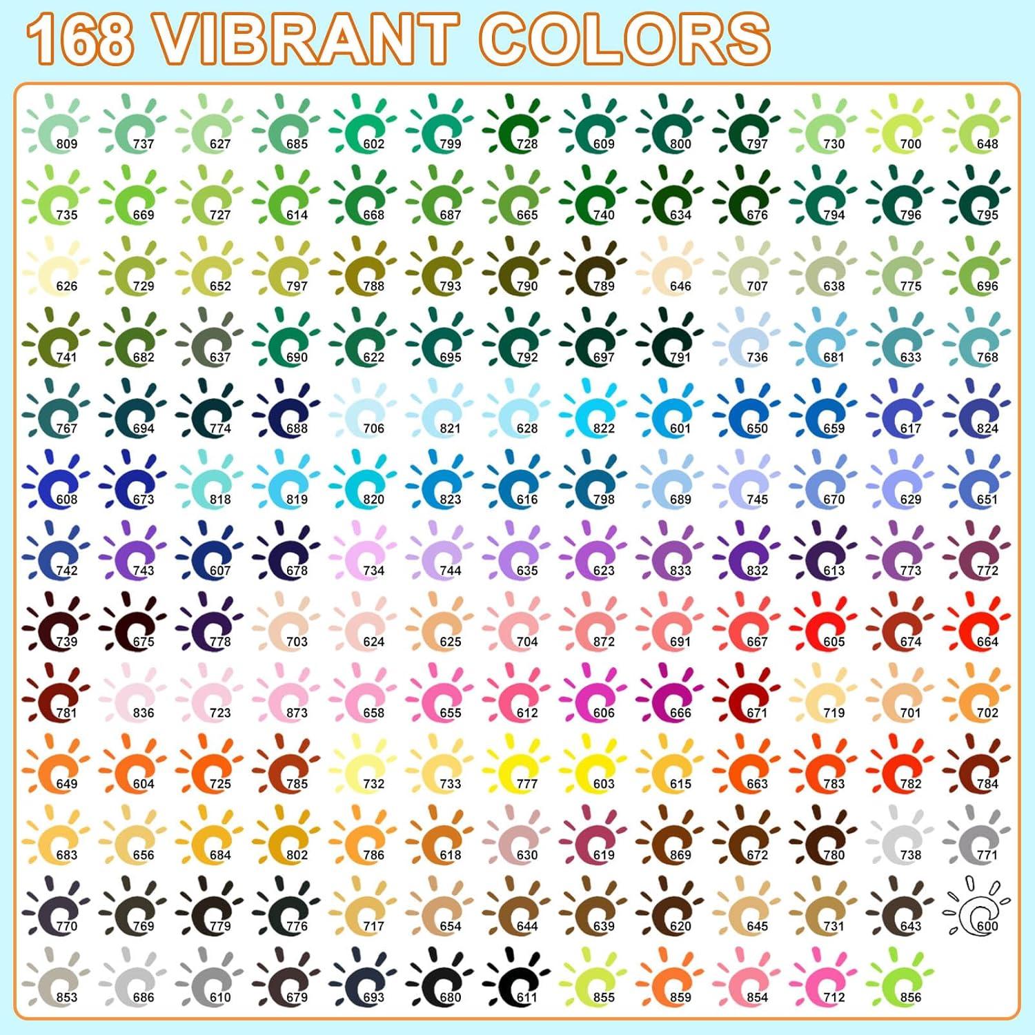 Set de 168 Marcadores de Pintura Acrílica AcrylicAura Multicolor