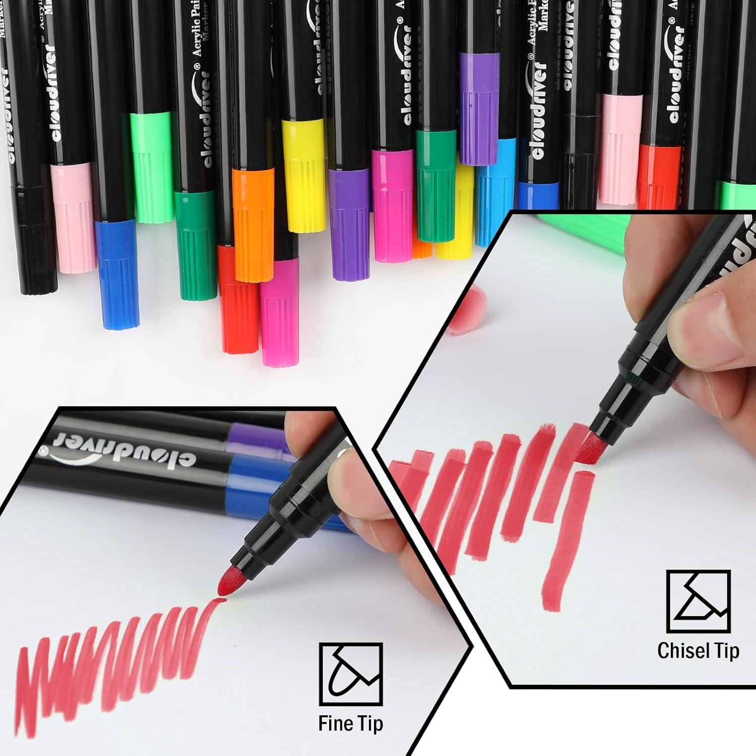 Marcadores de Pintura Acrílica Cloudriver - Paquete de 48 Colores