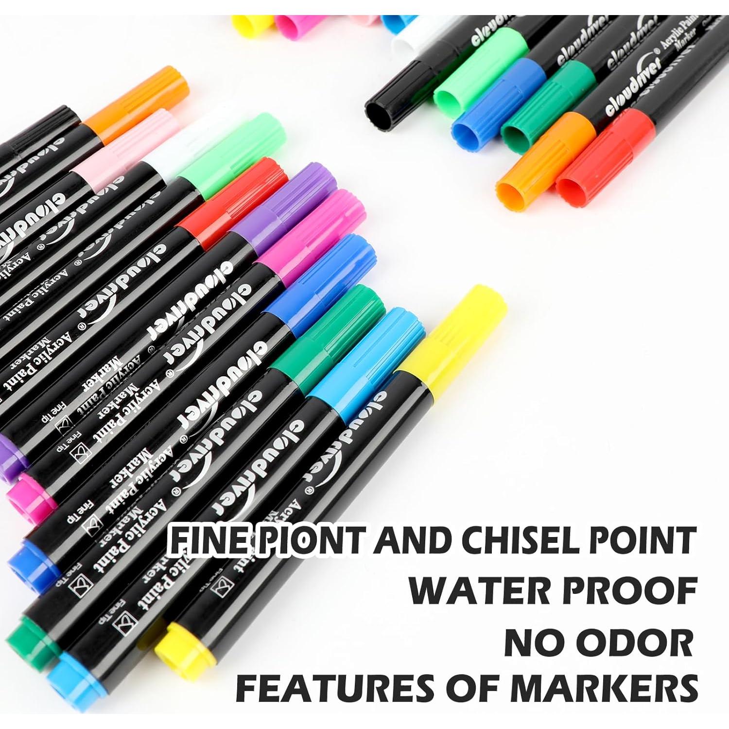 Marcadores de Pintura Acrílica Cloudriver - Paquete de 48 Colores
