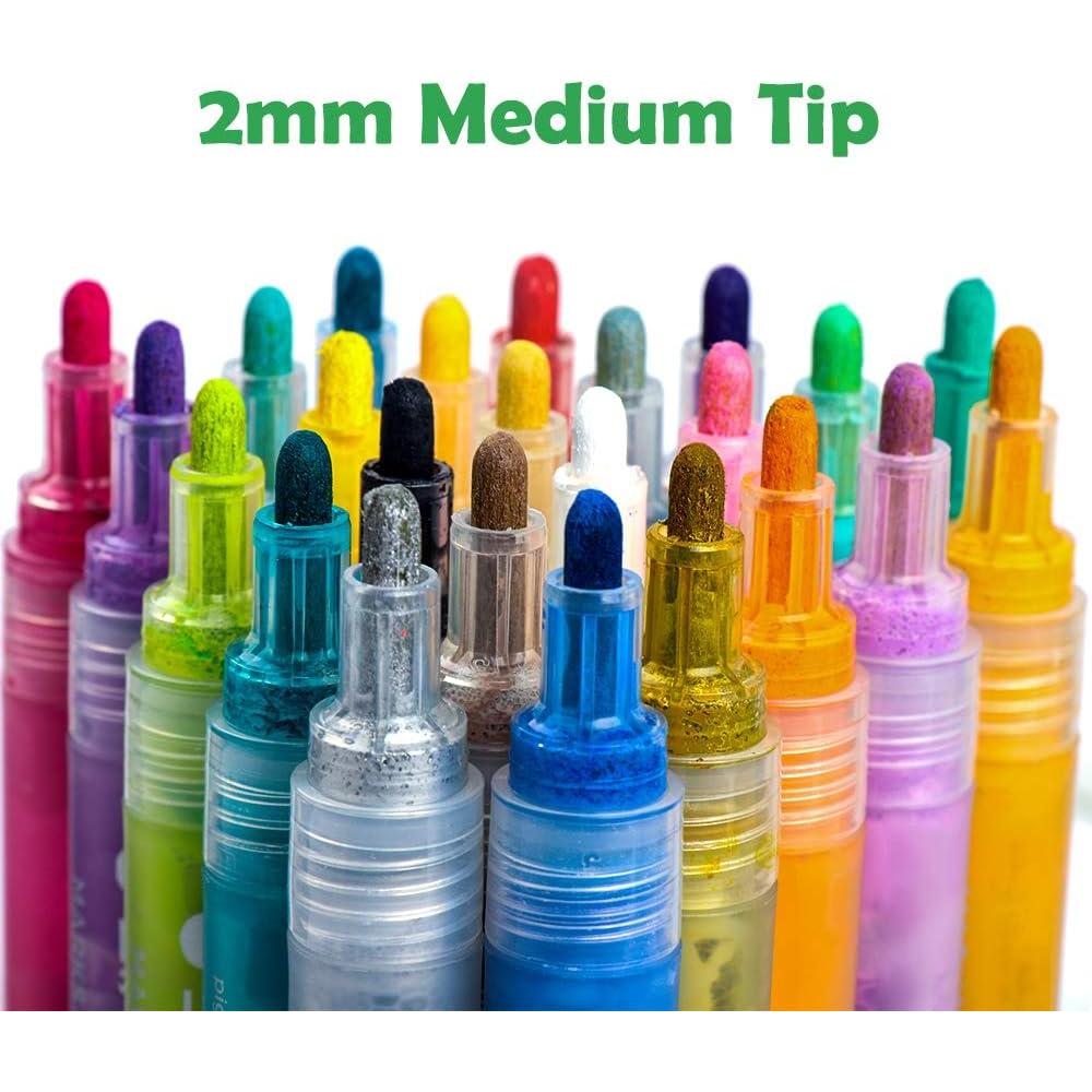 Marcadores de Pintura Acrílica JR.WHITE 24 Colores Punta Media