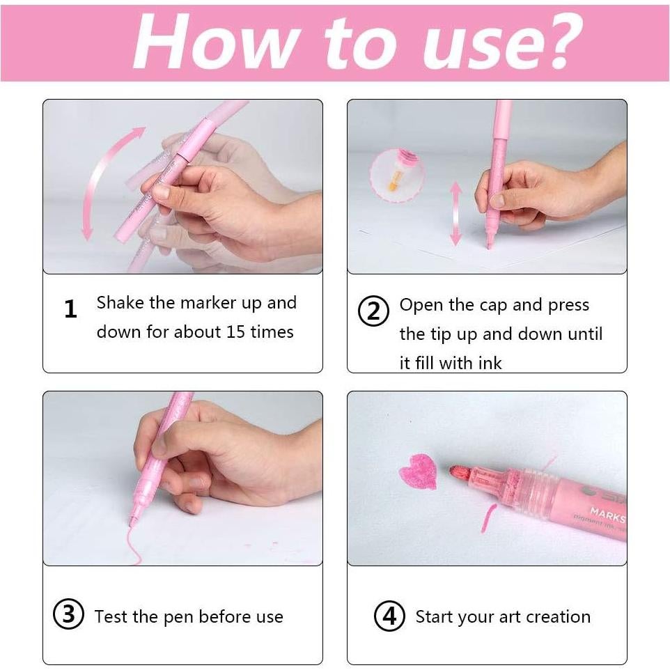 Marcadores de Pintura Acrílica JR.WHITE 24 Colores Punta Media