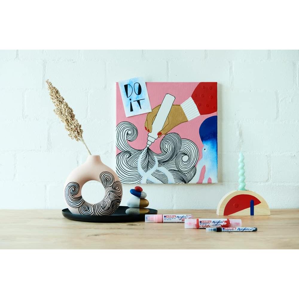 Marcador Acrílico Edding 5300 Fino Gris 1mm - Pintura Impermeable