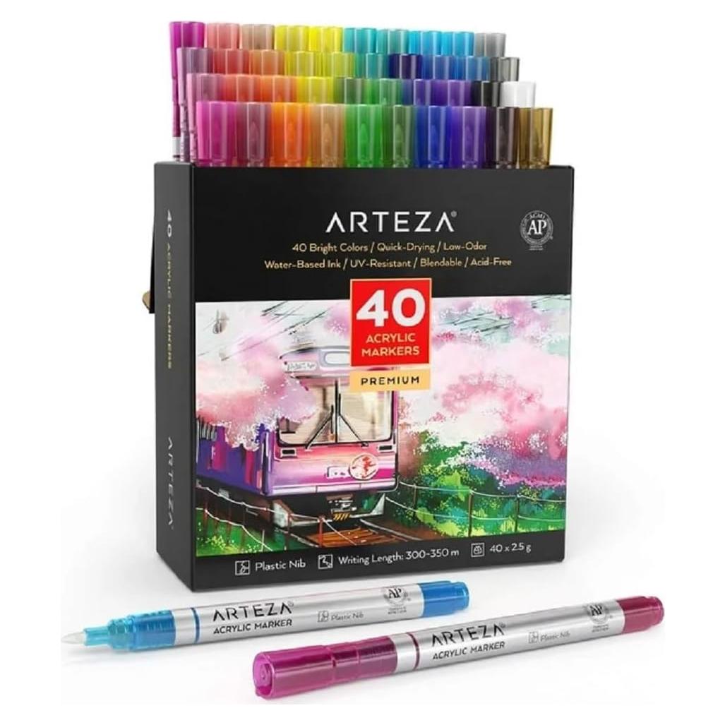 Set de 40 Marcadores de Pintura Acrílica Arteza Multicolor