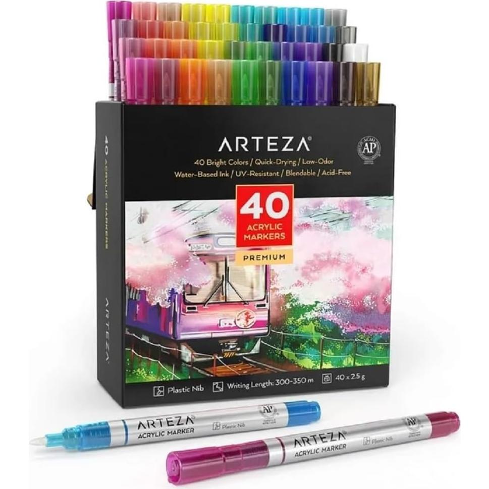 Set de 40 Marcadores de Pintura Acrílica Arteza Multicolor