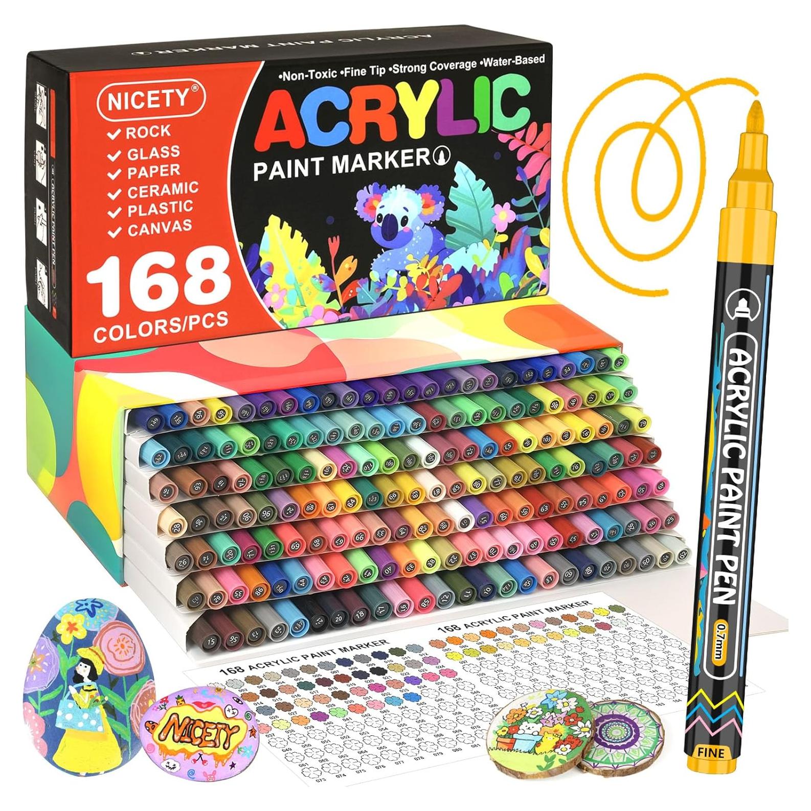 Marcadores Acrílicos NICETY 168 Colores 0.7mm Punta Fina