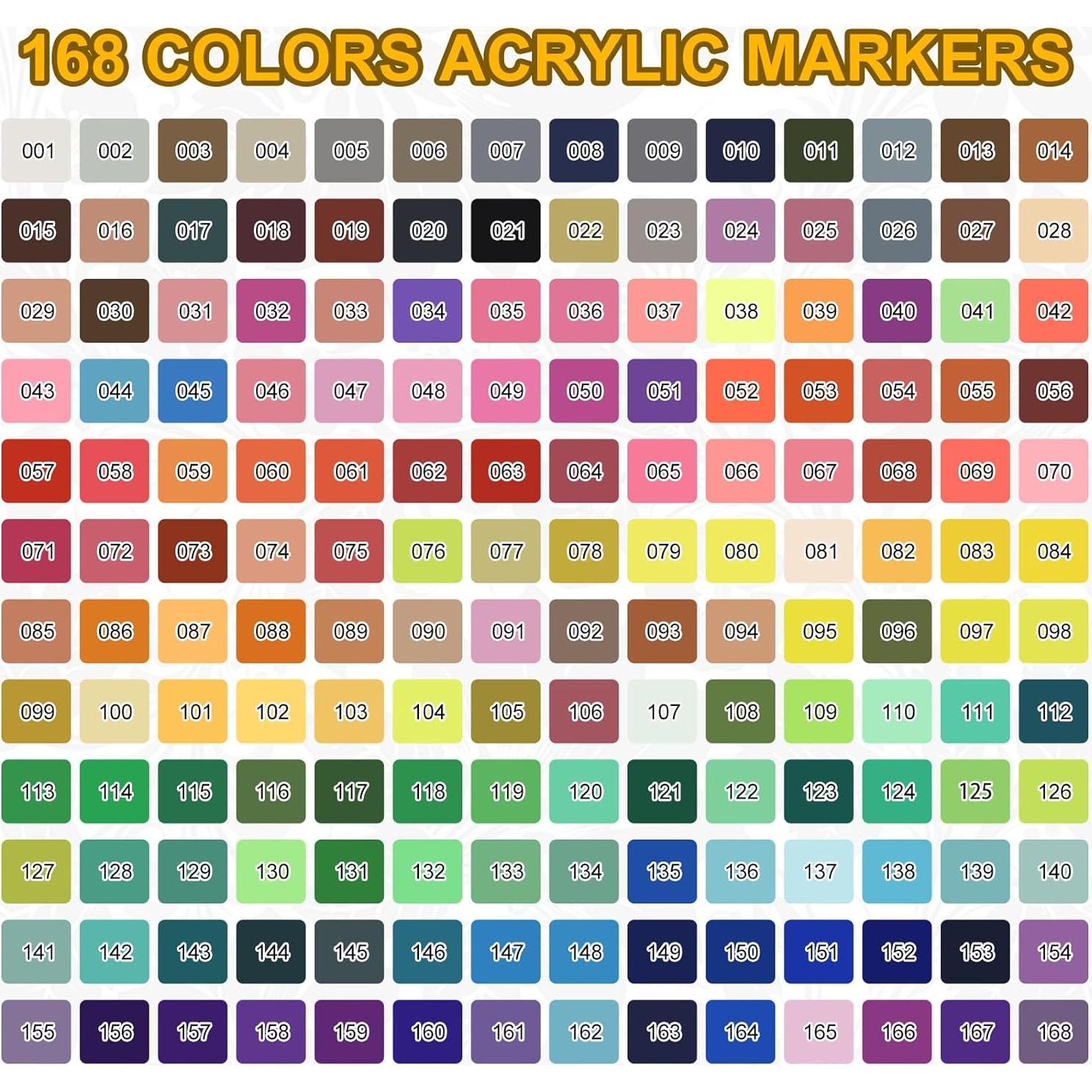 Marcadores Acrílicos NICETY 168 Colores 0.7mm Punta Fina