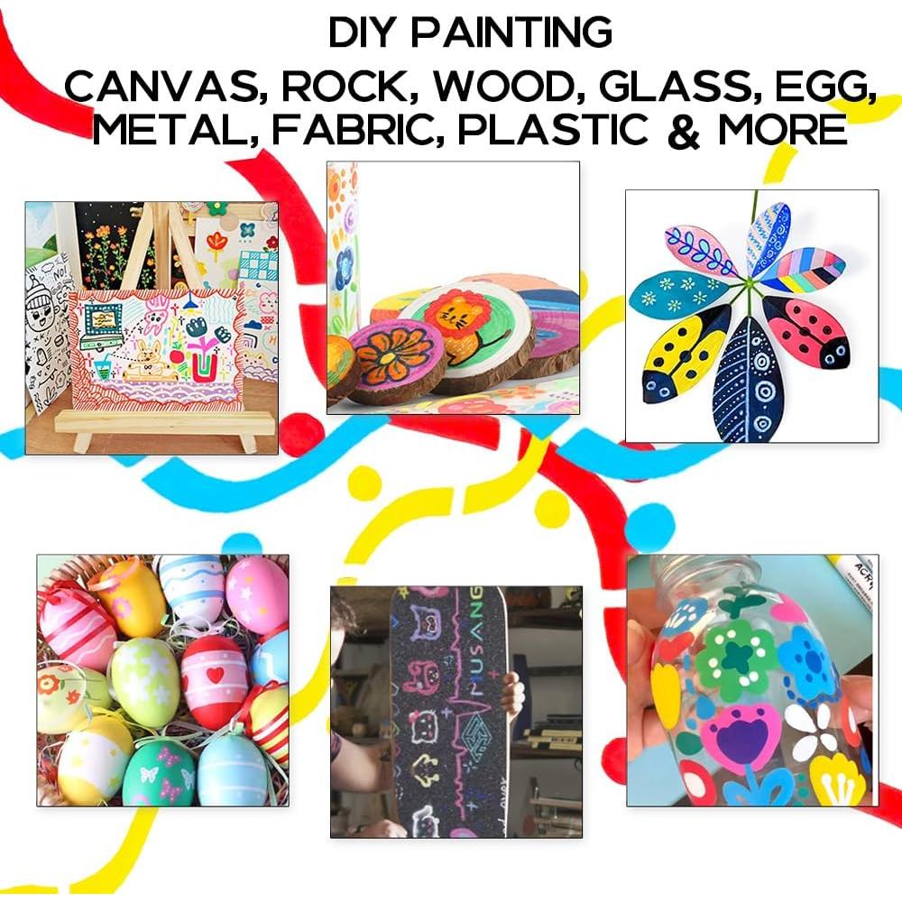 Set de 12 Marcadores de Pintura Acrílica Doble Punta Transon