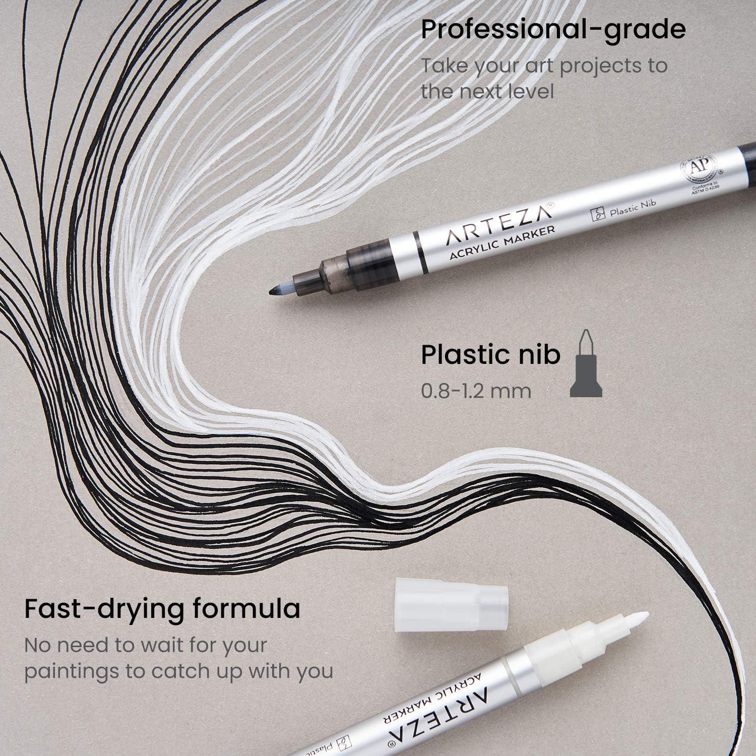 Set de 12 Marcadores Acrílicos Blancos ARTEZA para Manualidades